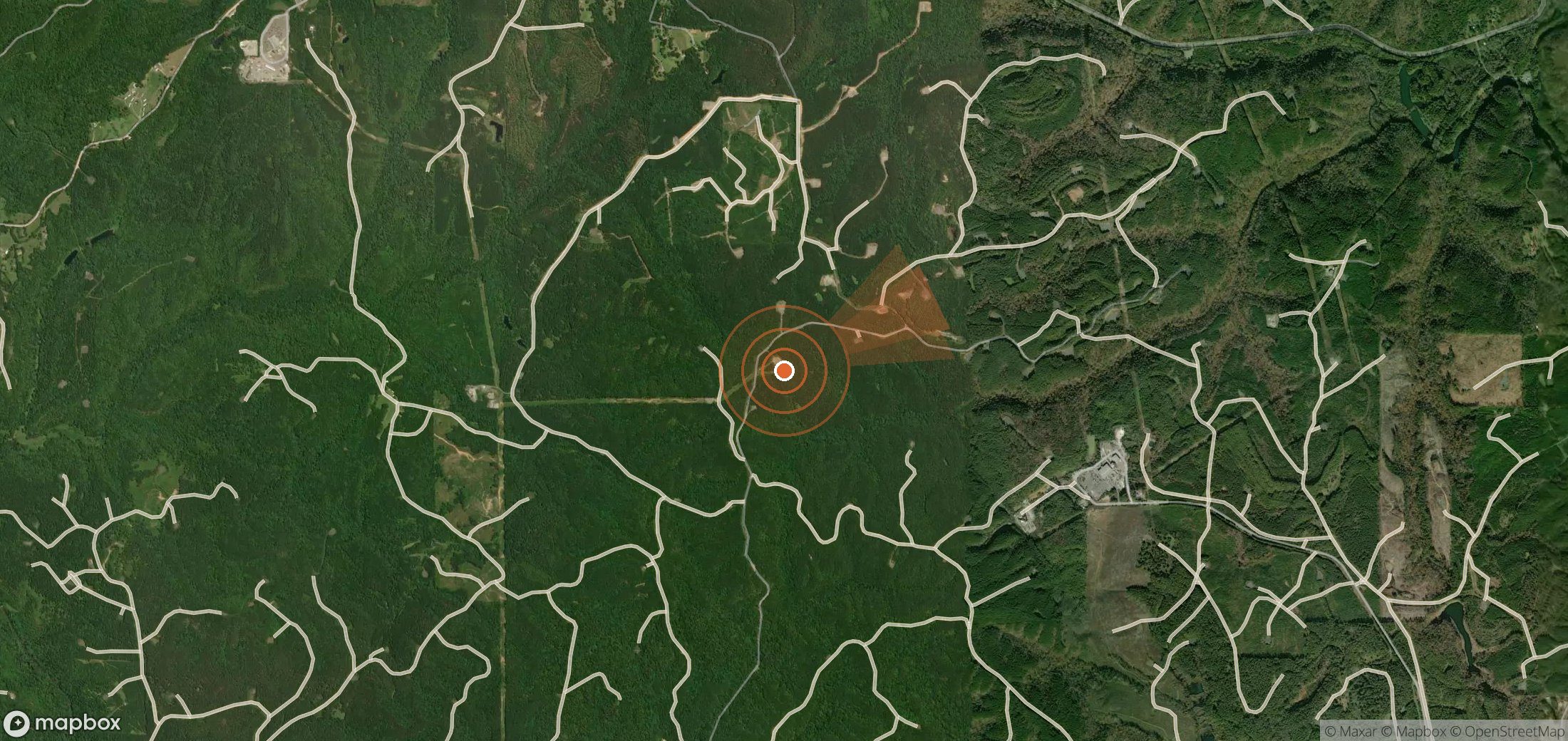 Satellite map of methane plume locations in United States