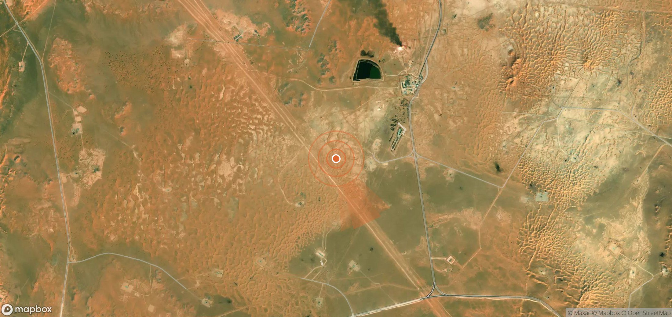 Mapa satelital de plumas de metano en Argelia