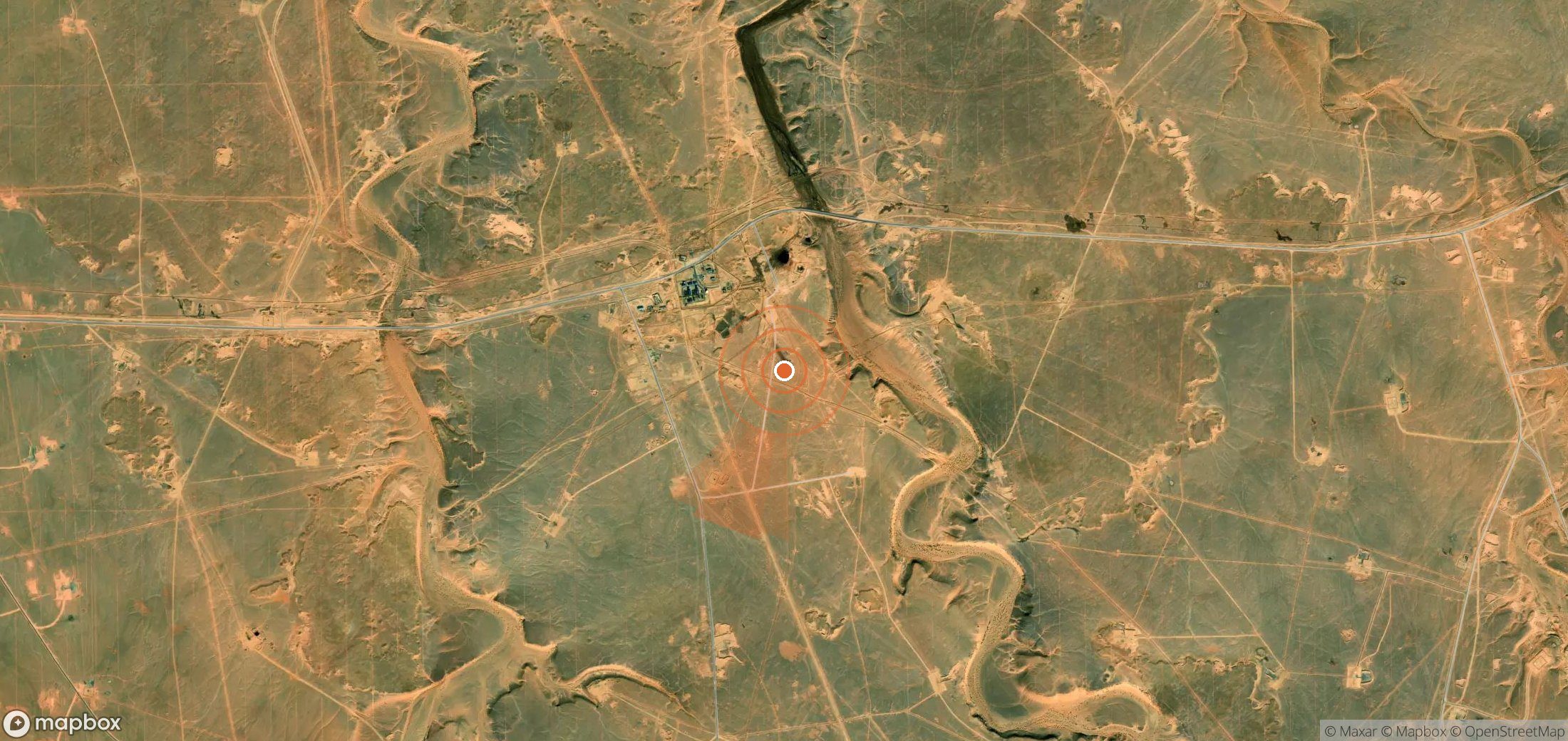 Mapa satelital de plumas de metano en Argelia