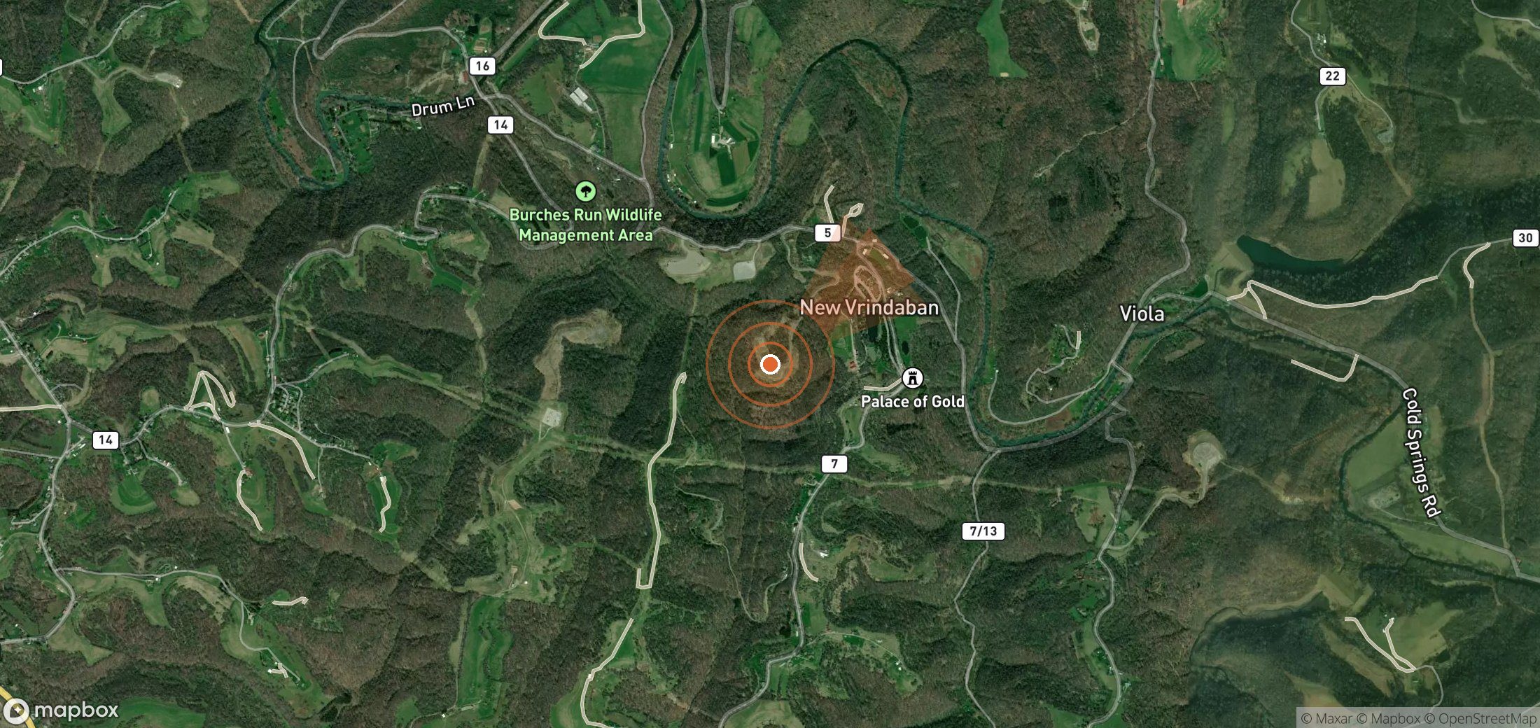 Satellite map of methane plume locations in United States