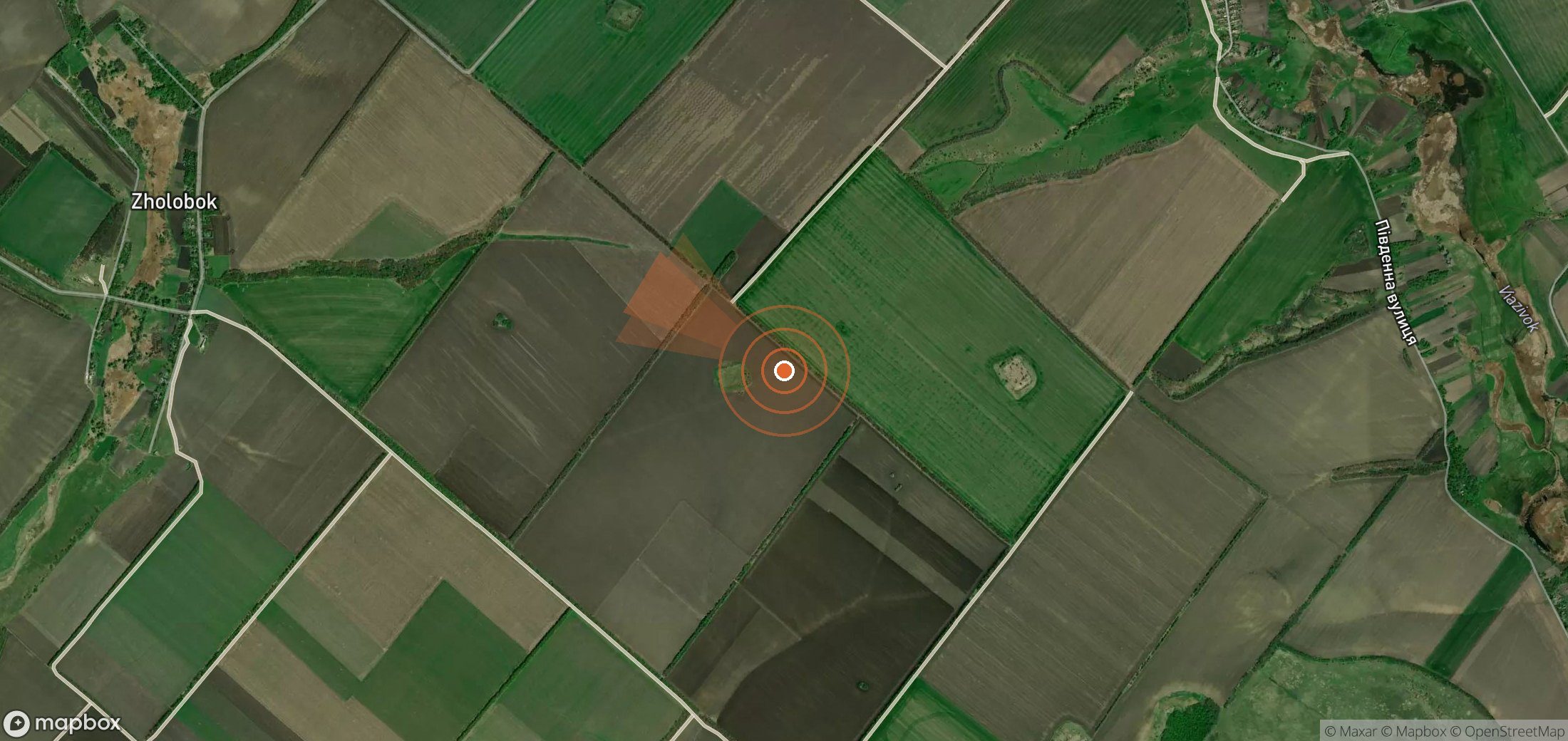 Mapa satelital de plumas de metano en Ucrania