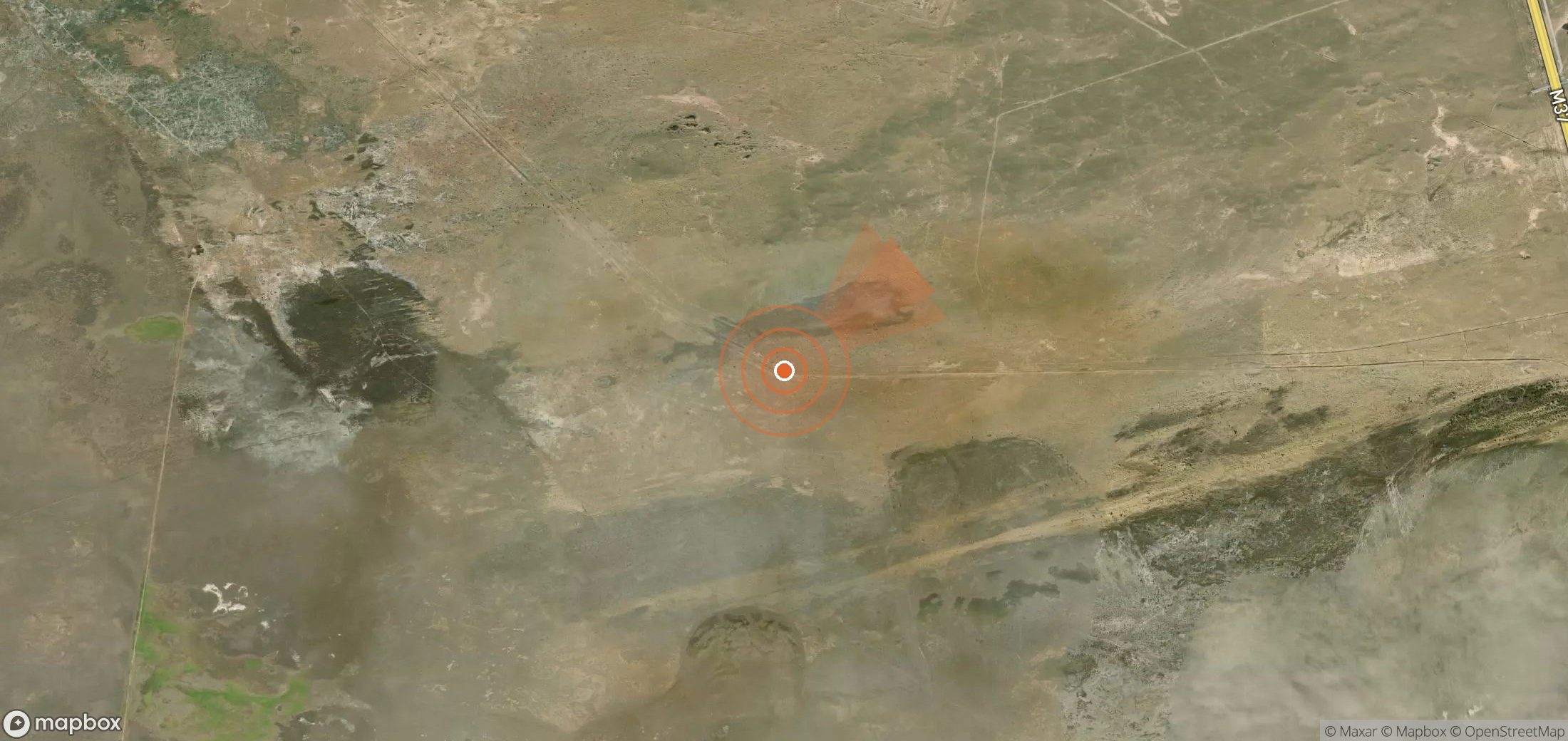 Satellite map of methane plume locations in Turkmenistan