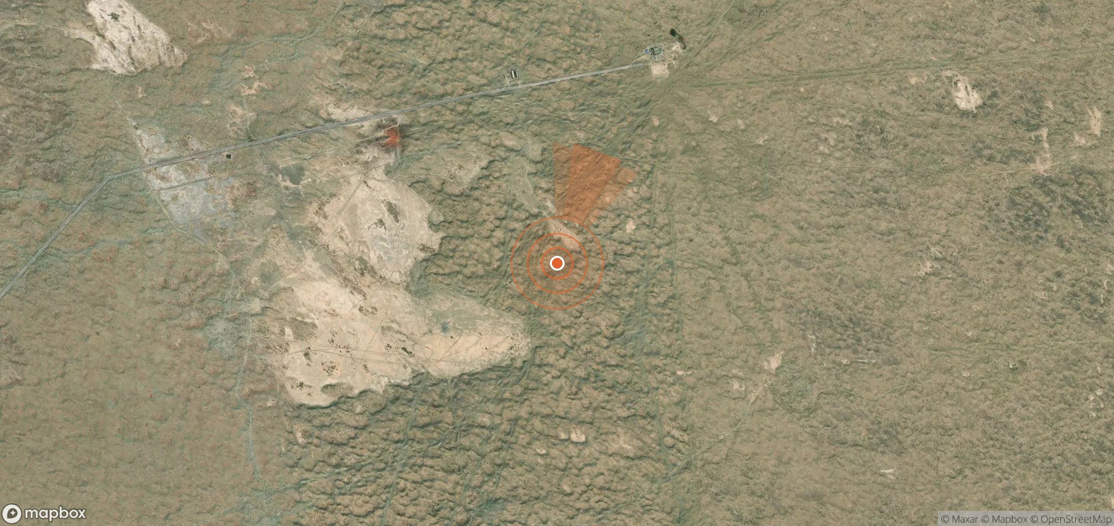 Mapa satelital de plumas de metano en Turkmenistán