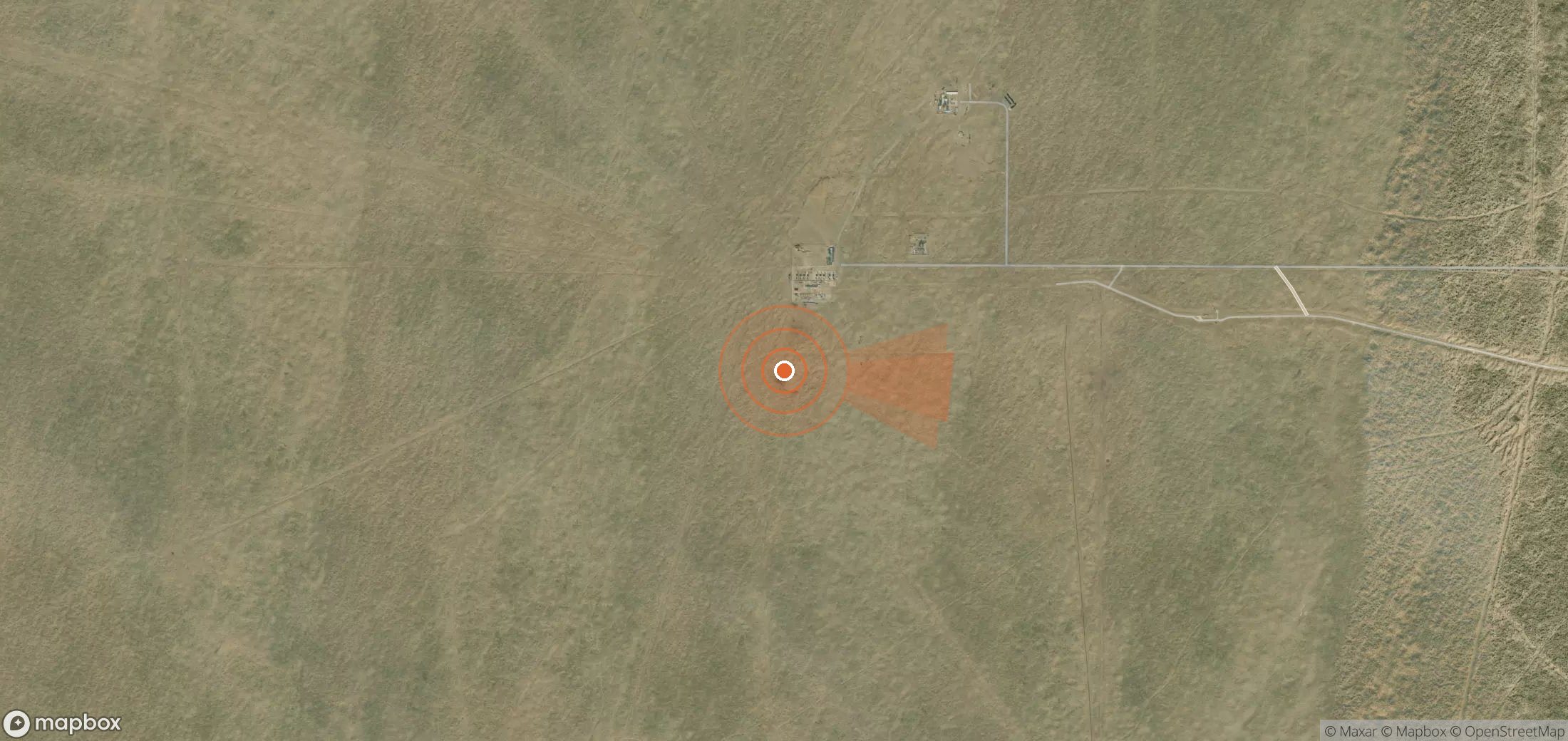 Mapa satelital de plumas de metano en Turkmenistán