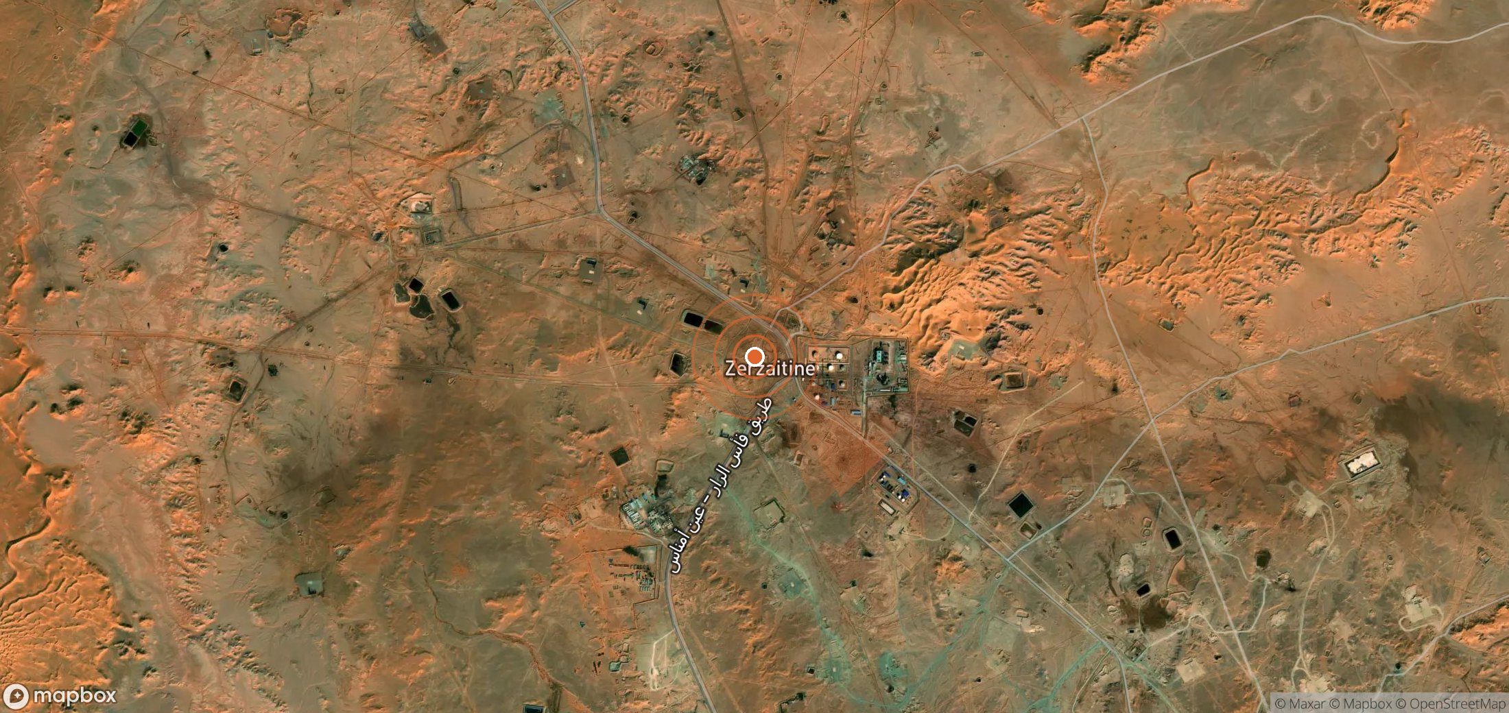 Mapa satelital de plumas de metano en Argelia