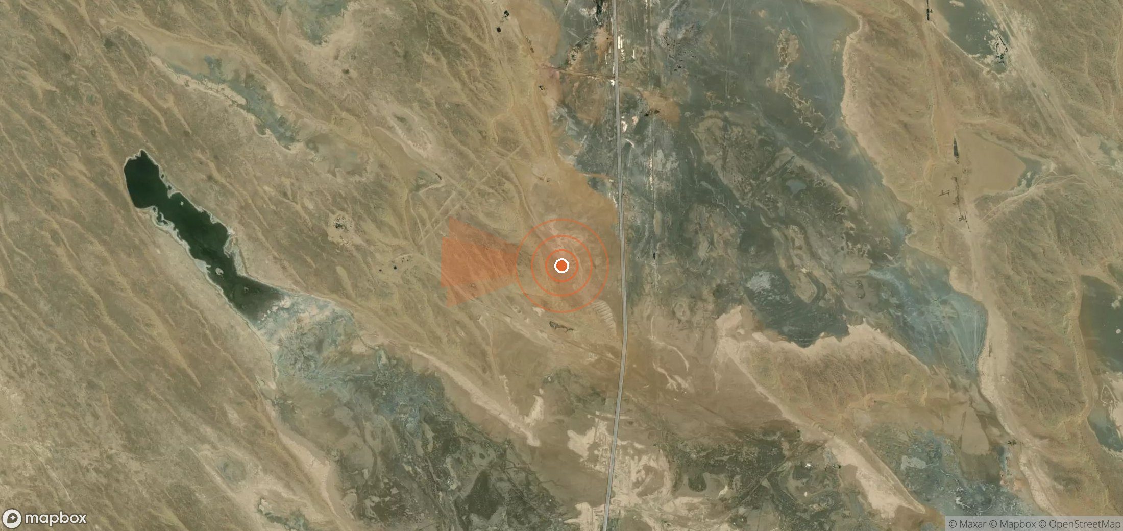 Satellite map of methane plume locations in Turkmenistan