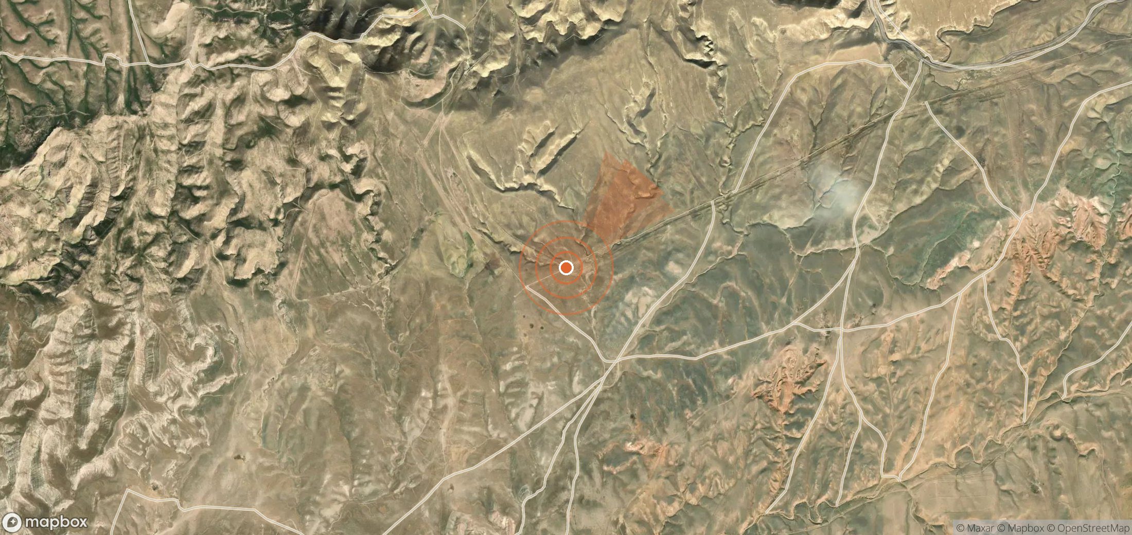 Mapa satelital de plumas de metano en Uzbekistán