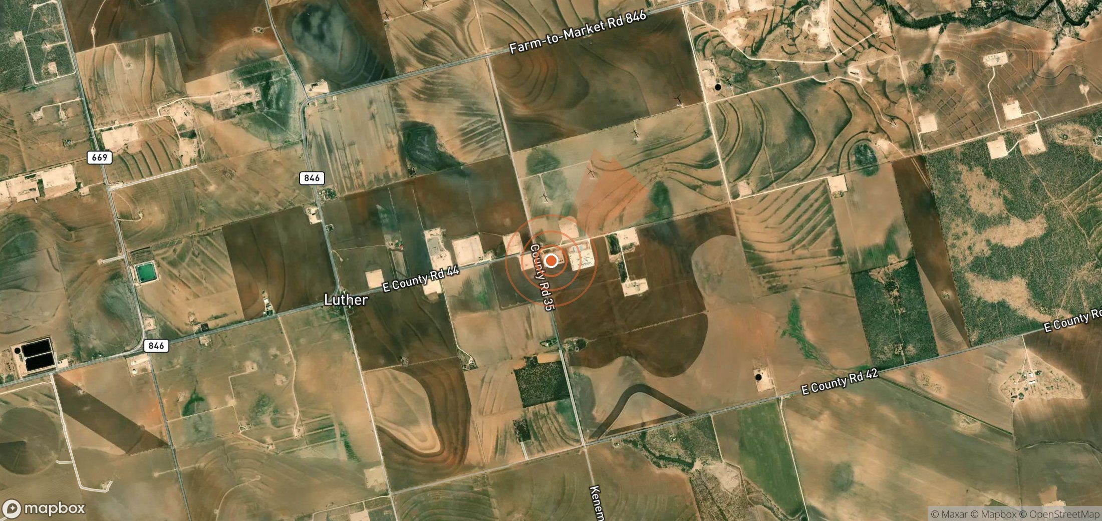 Satellite map of methane plume locations in United States