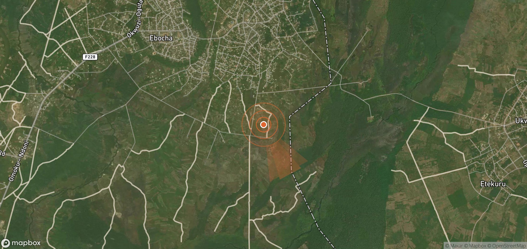 Mapa satelital de plumas de metano en Nigeria