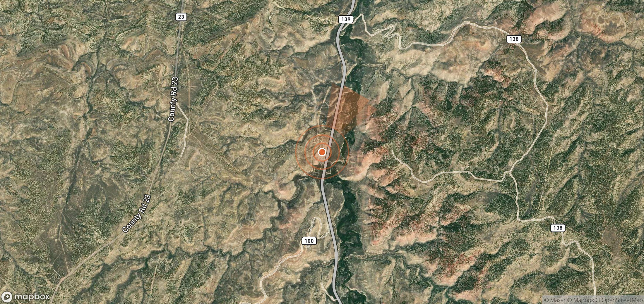 Mapa satelital de plumas de metano en Estados Unidos