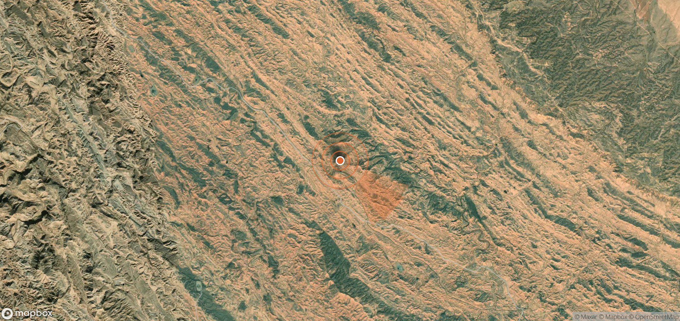 Mapa satelital de plumas de metano en Irán