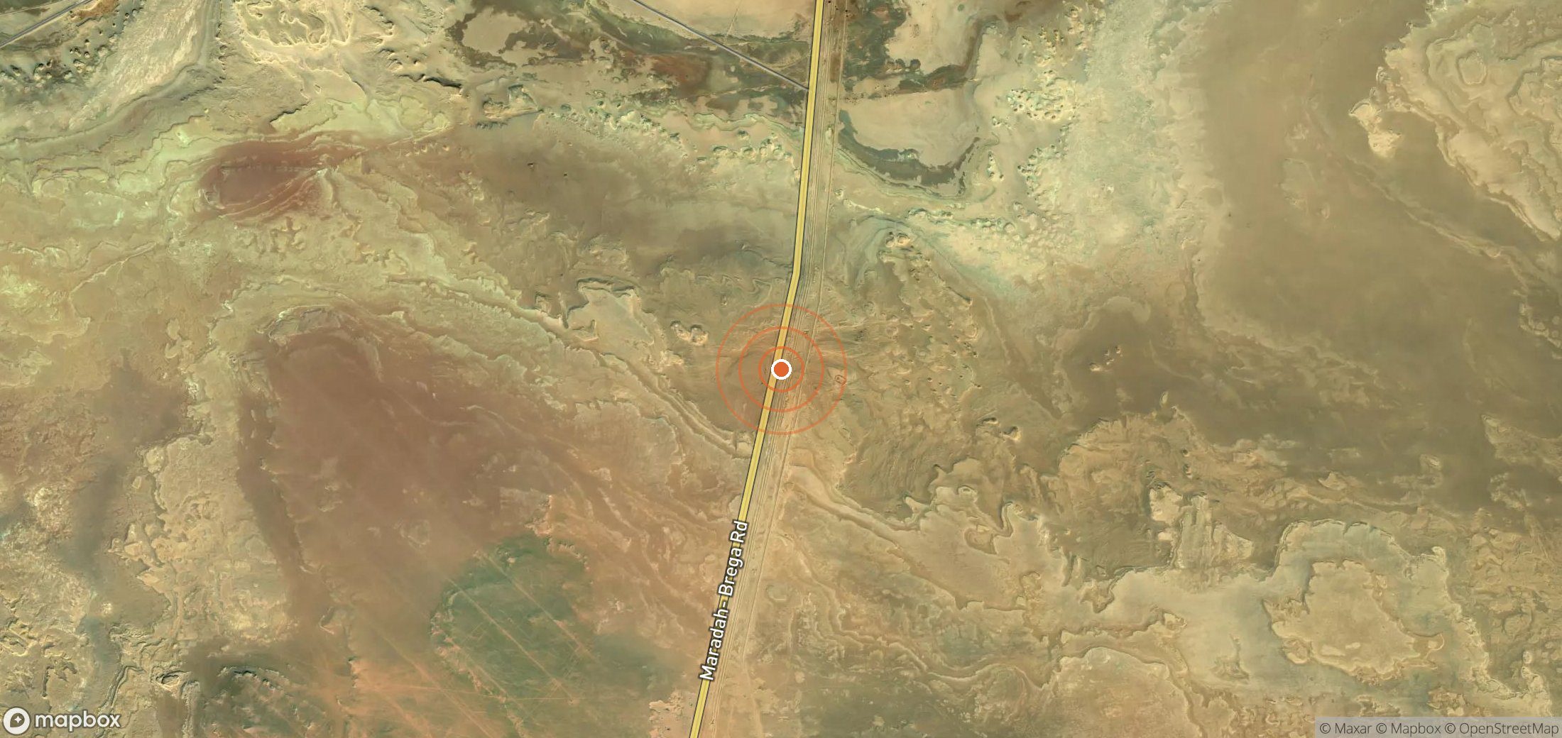 Mapa satelital de plumas de metano en Libia