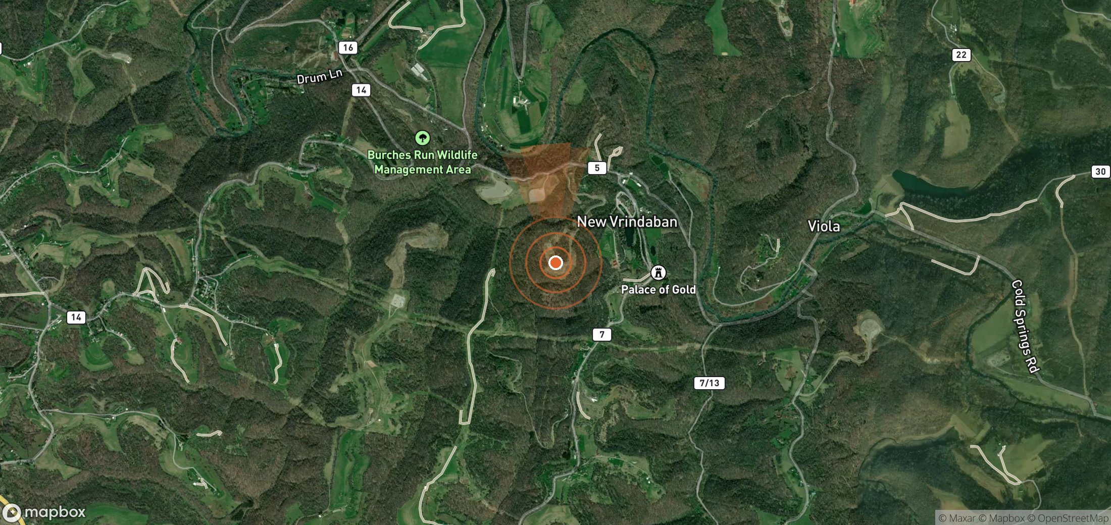Mapa satelital de plumas de metano en Estados Unidos