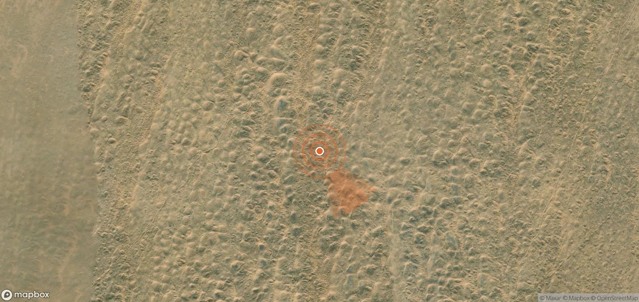 Satellite map of methane plume locations in Turkmenistan