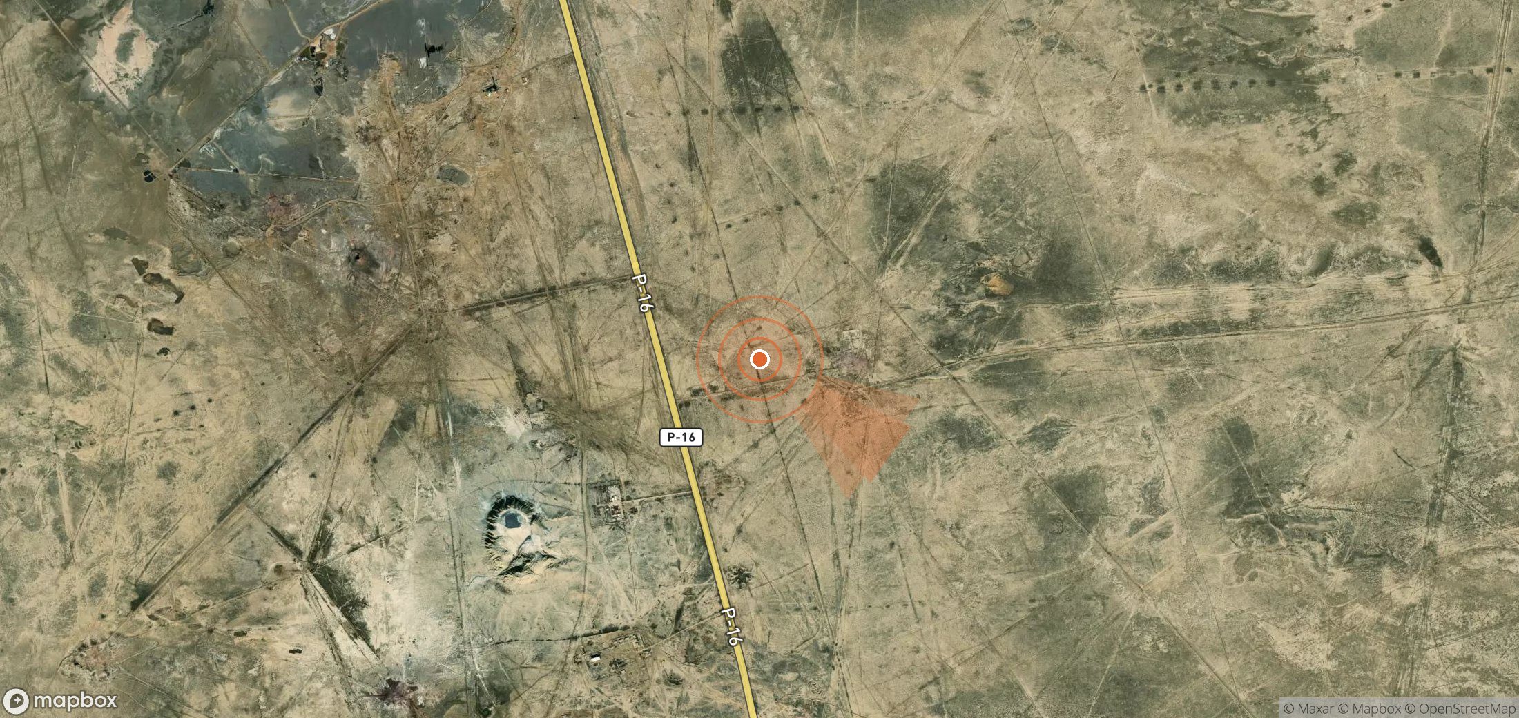 Satellite map of methane plume locations in Turkmenistan