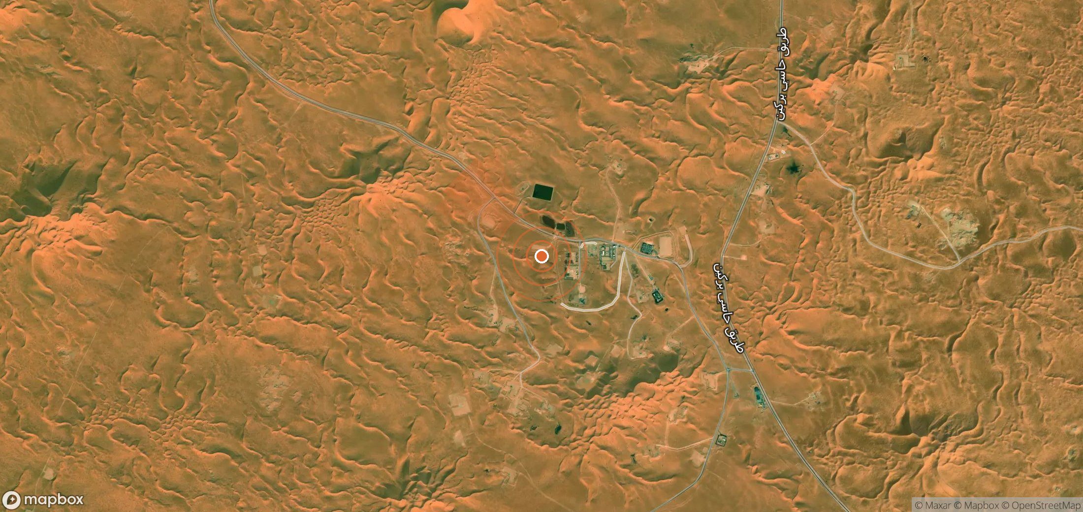Satellite map of methane plume locations in Algeria