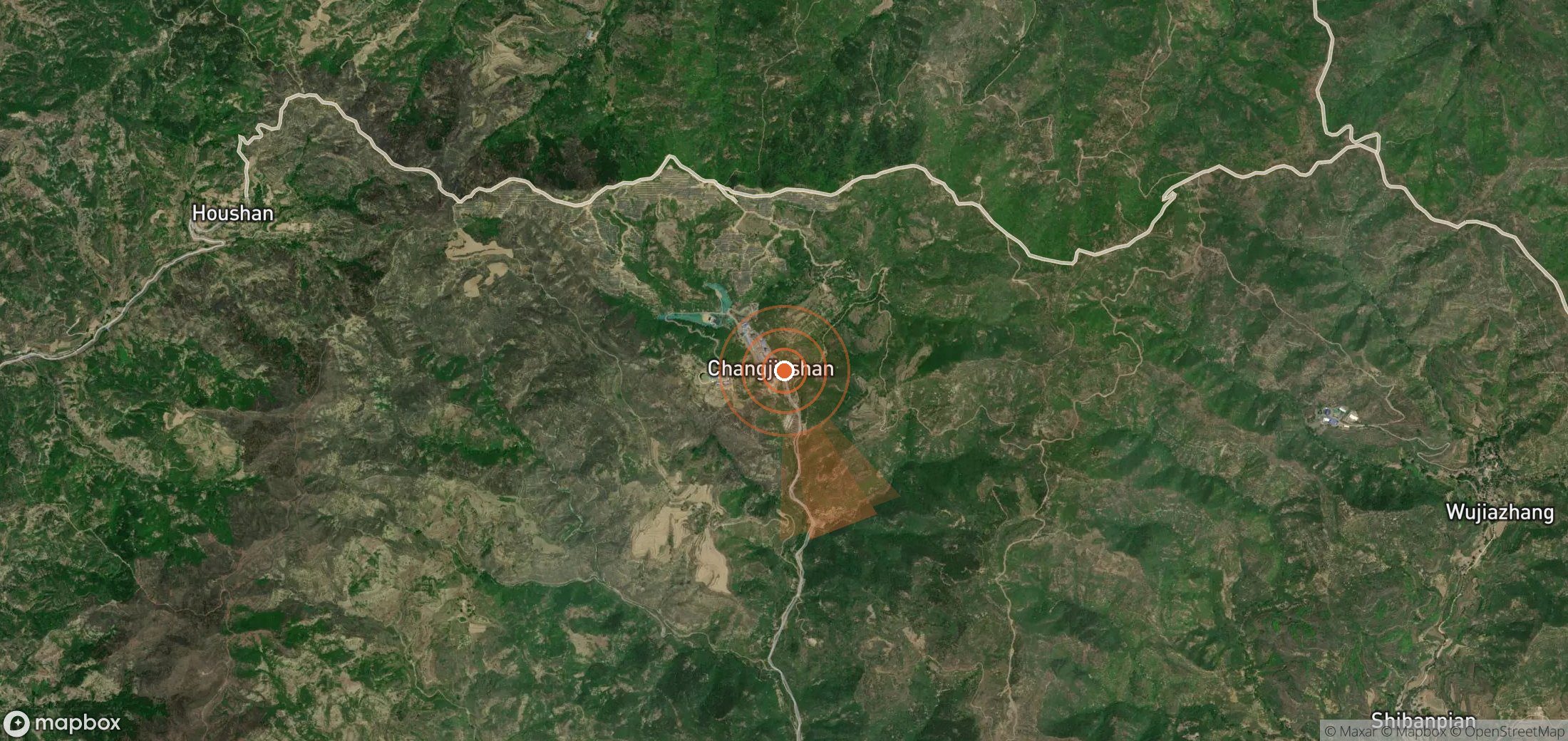 Mapa satelital de plumas de metano en China