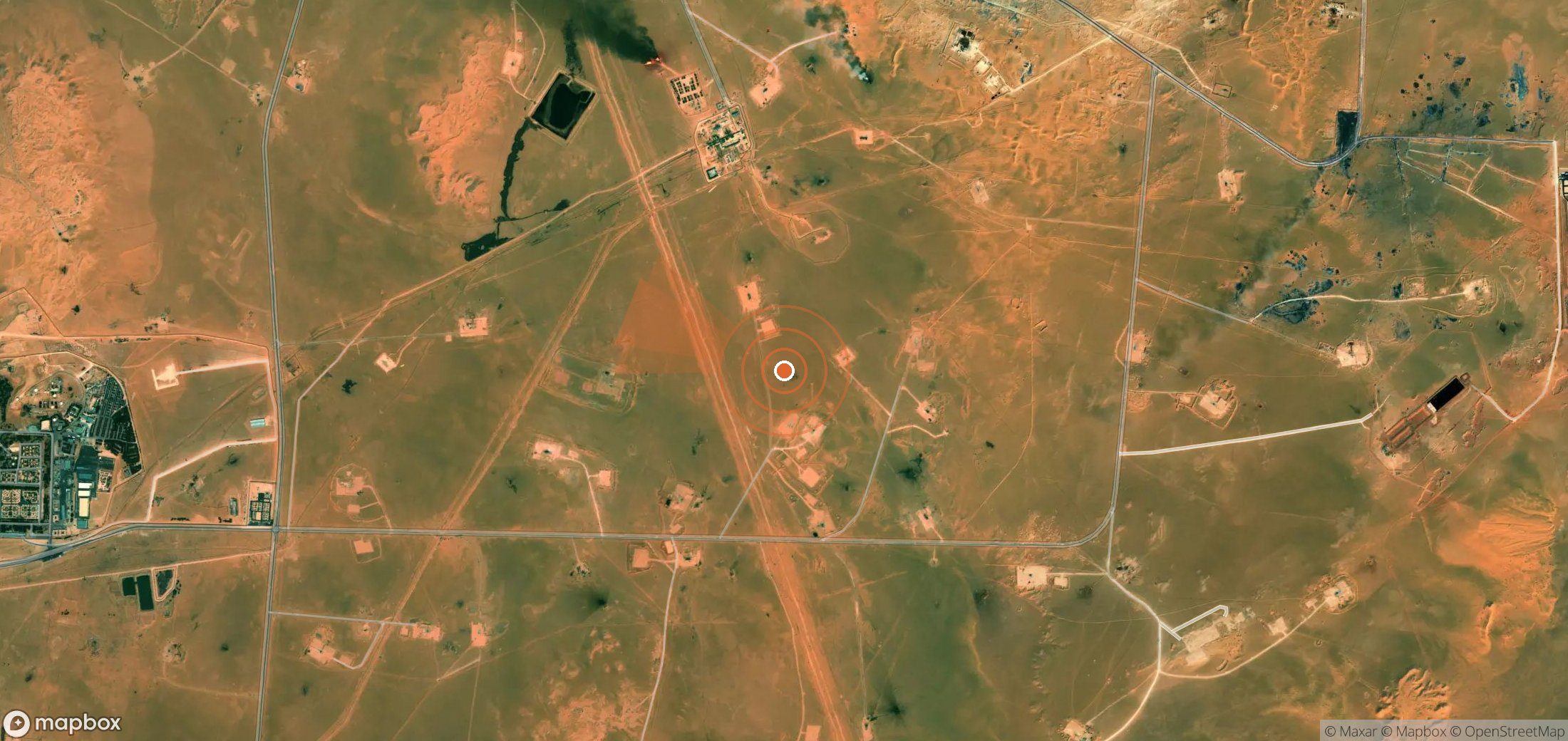 Satellite map of methane plume locations in Algeria