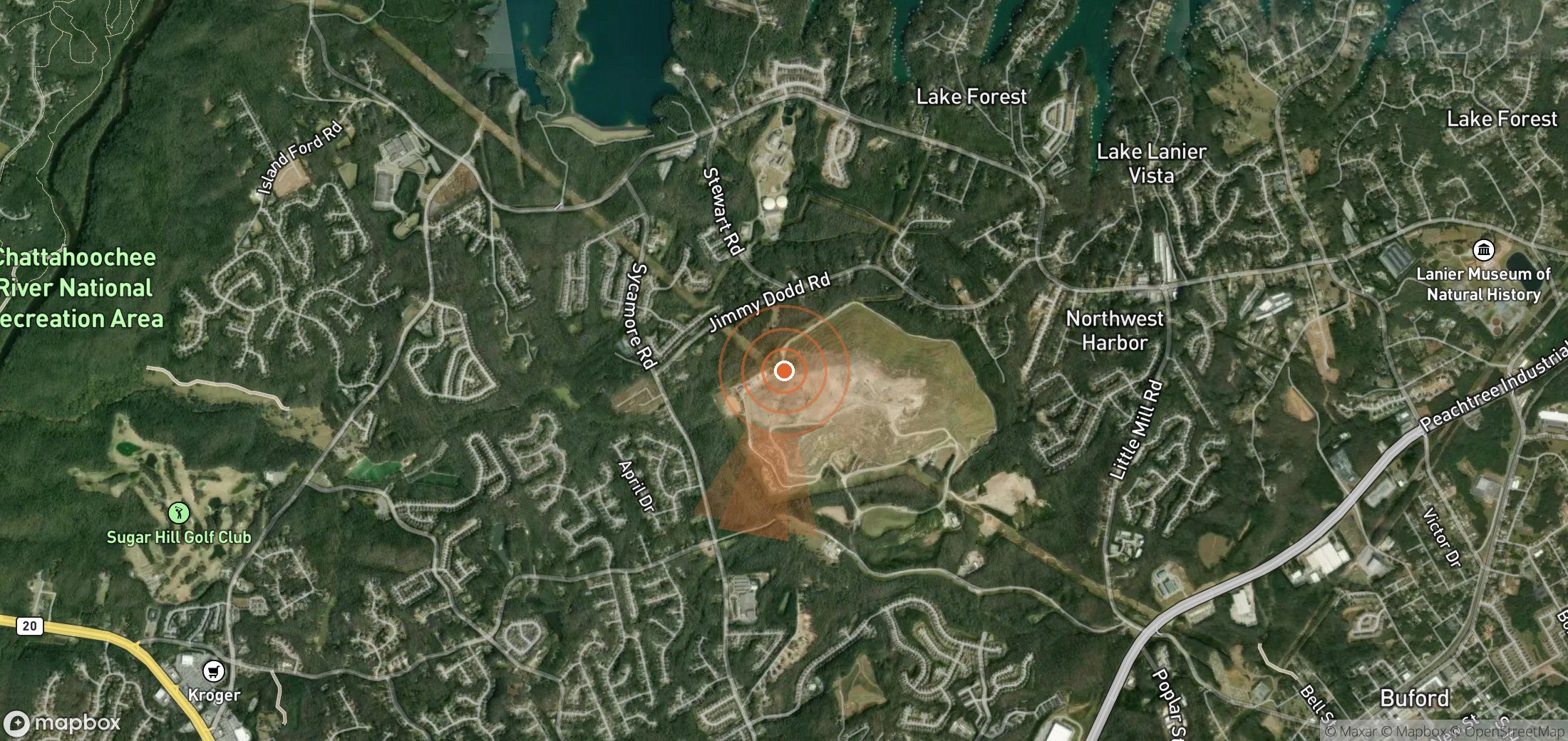 Satellite map of methane plume locations in United States