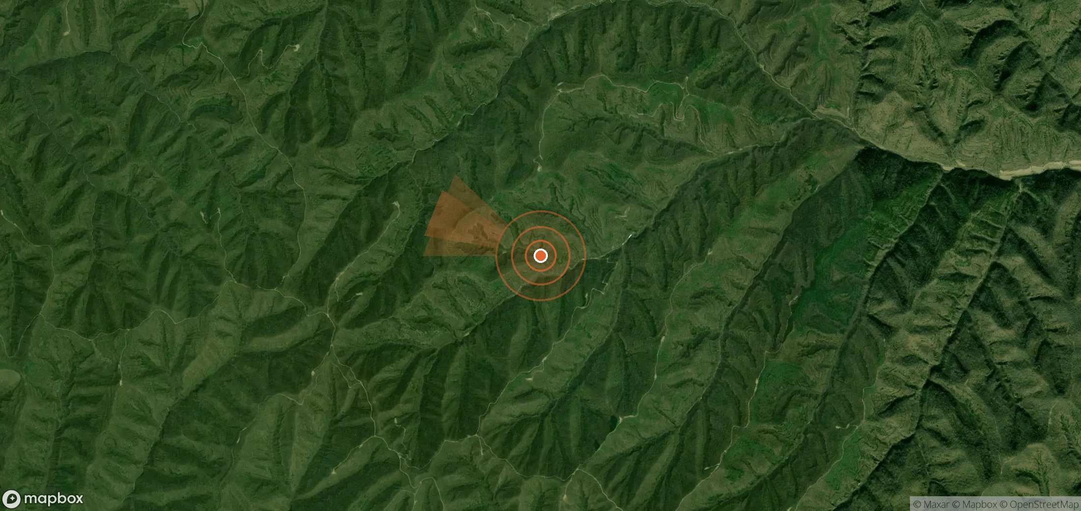 Satellite map of methane plume locations in China