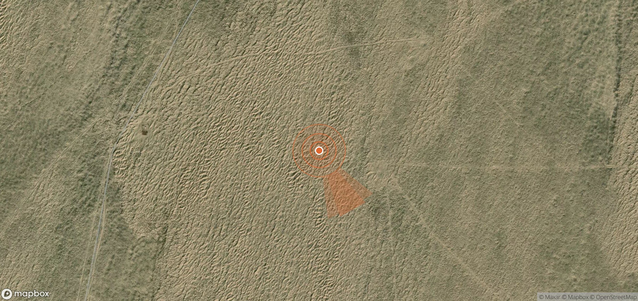 Satellite map of methane plume locations in Turkmenistan