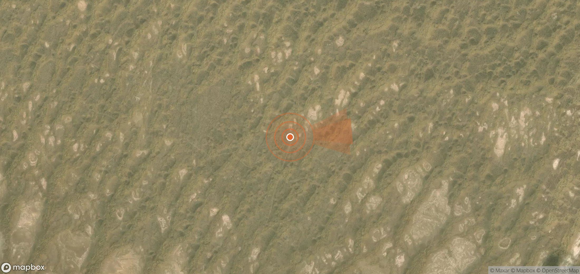 Mapa satelital de plumas de metano en Turkmenistán
