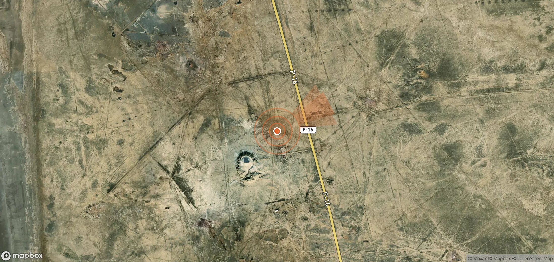 Satellite map of methane plume locations in Turkmenistan