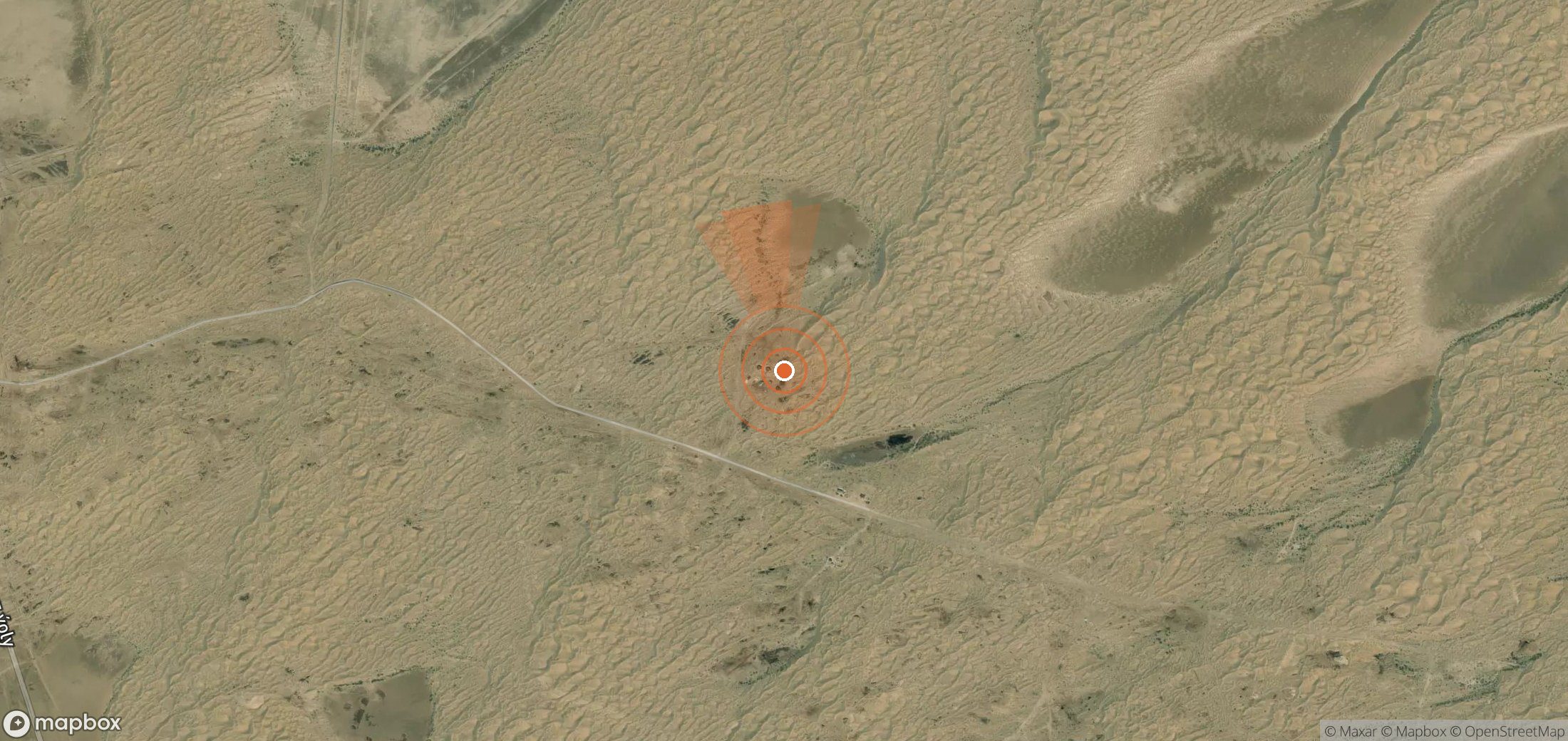 Mapa satelital de plumas de metano en Turkmenistán
