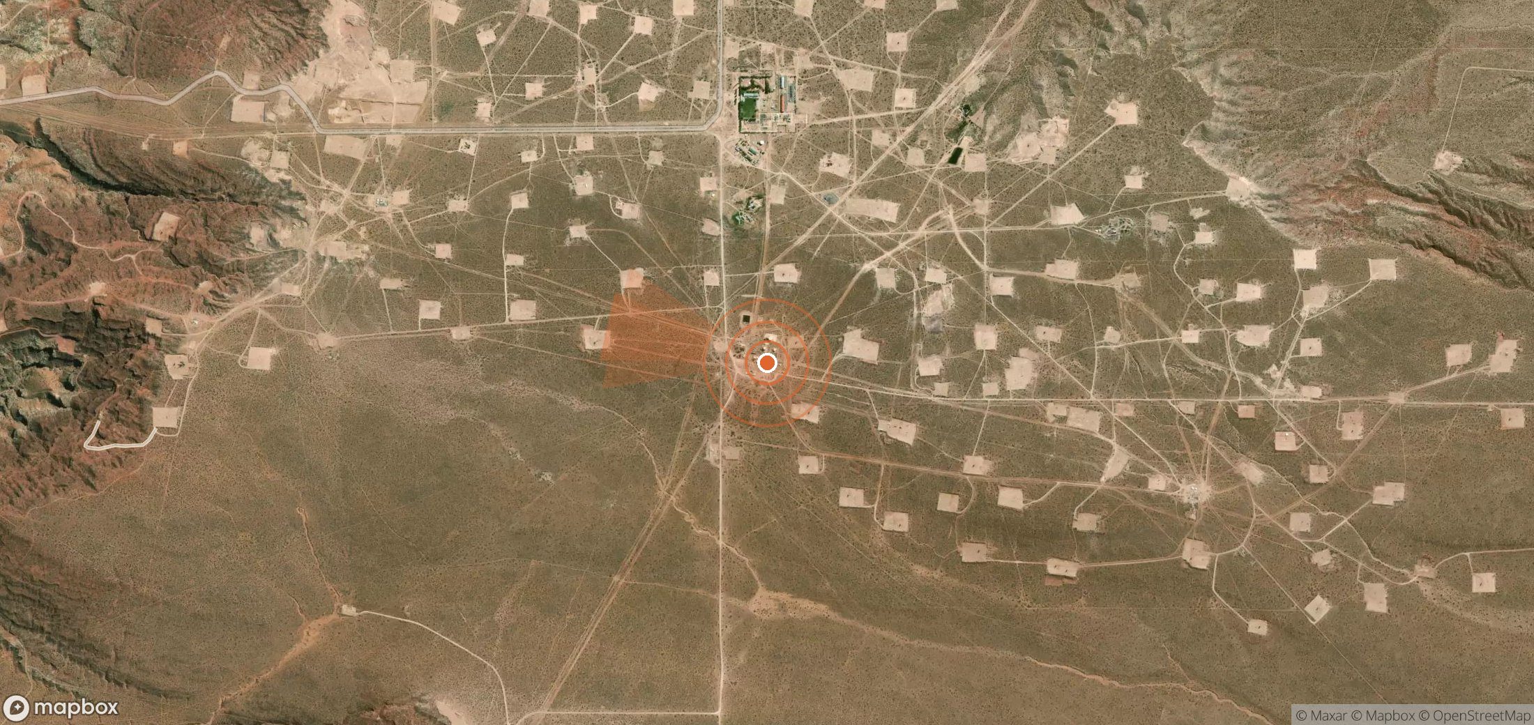 Satellite map of methane plume locations in Argentina