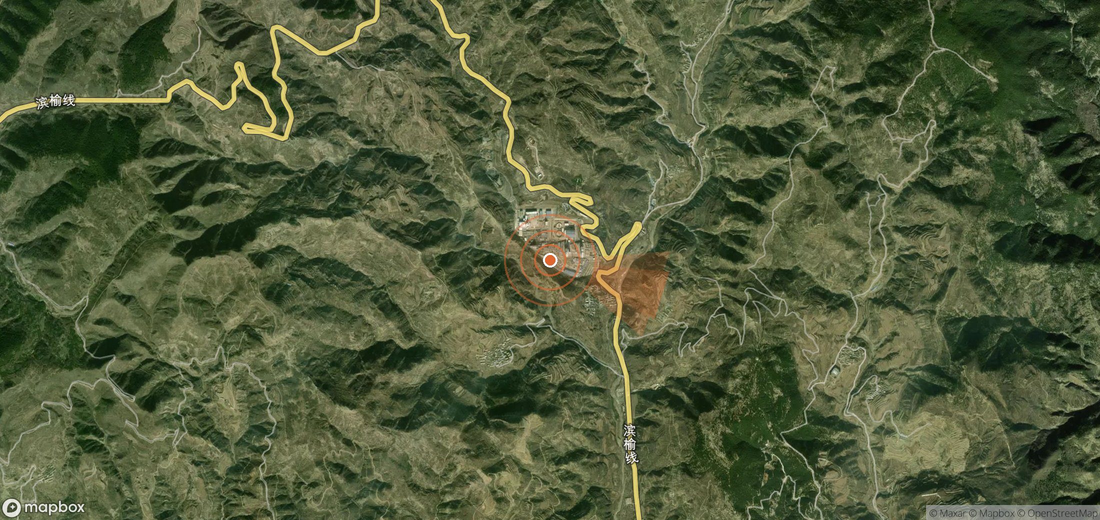 Mapa satelital de plumas de metano en China