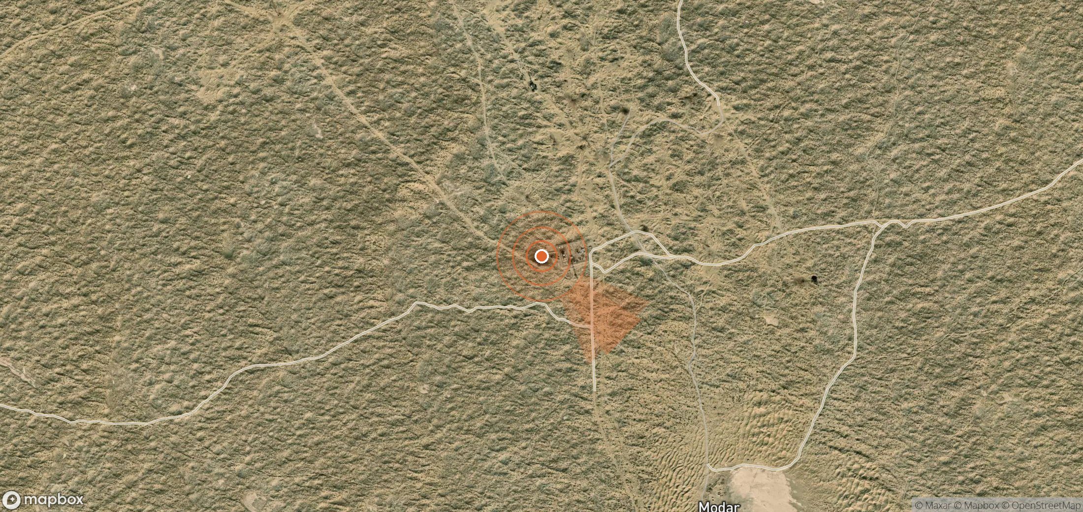 Satellite map of methane plume locations in Turkmenistan