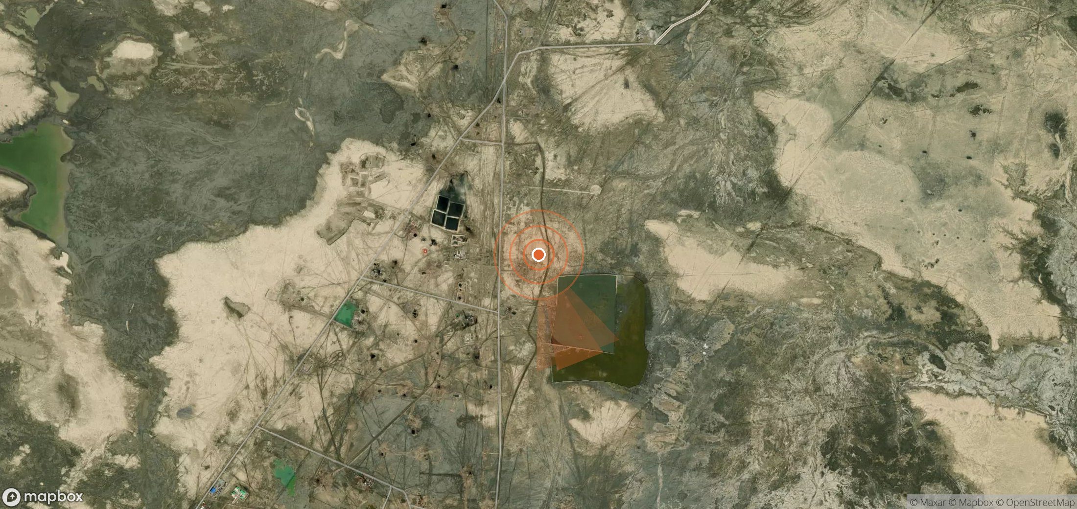 Satellite map of methane plume locations in Turkmenistan