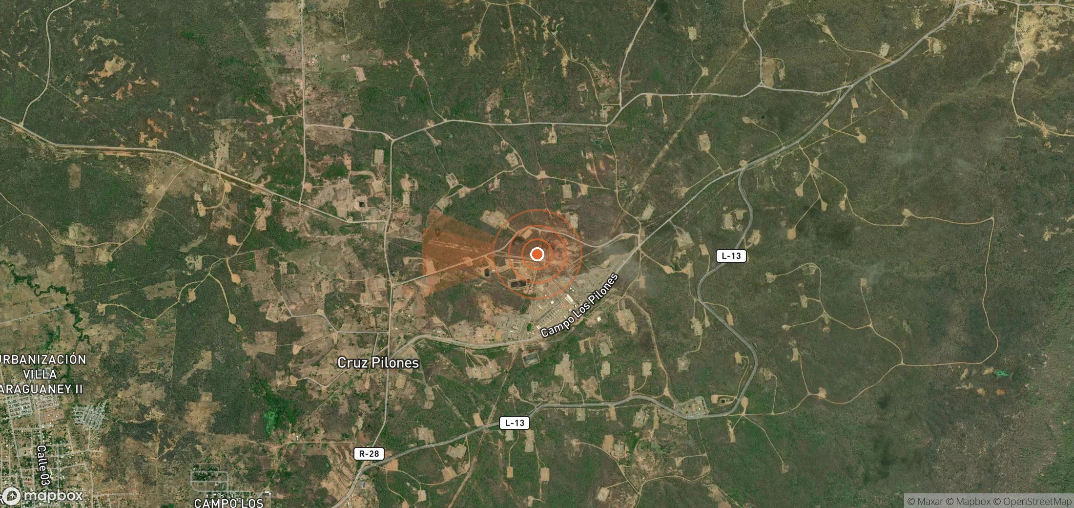 Mapa satelital de plumas de metano en Venezuela