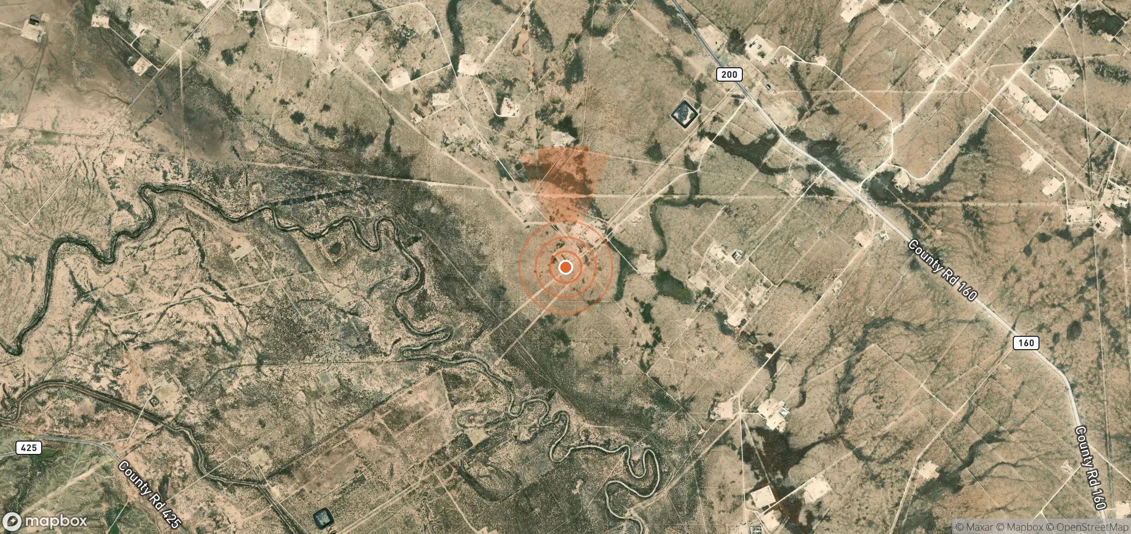 Mapa satelital de plumas de metano en Estados Unidos