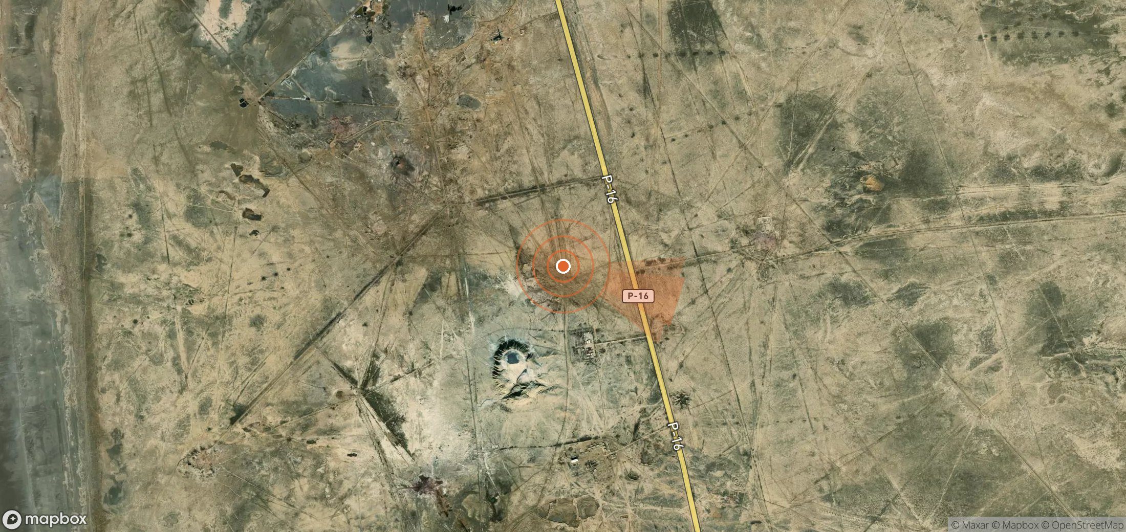 Satellite map of methane plume locations in Turkmenistan