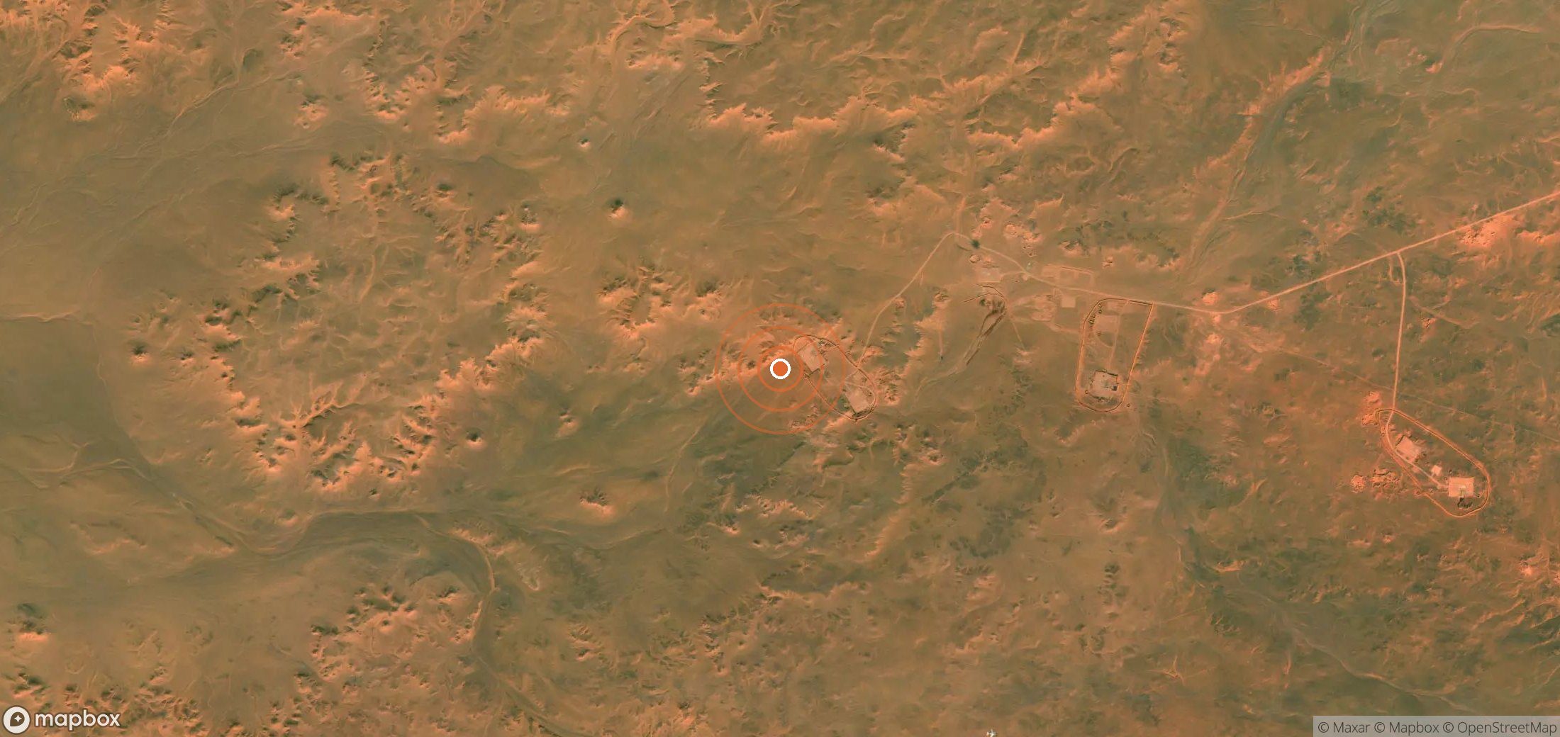 Mapa satelital de plumas de metano en Argelia