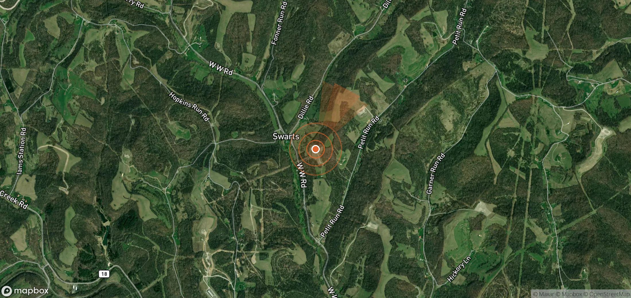 Mapa satelital de plumas de metano en Estados Unidos