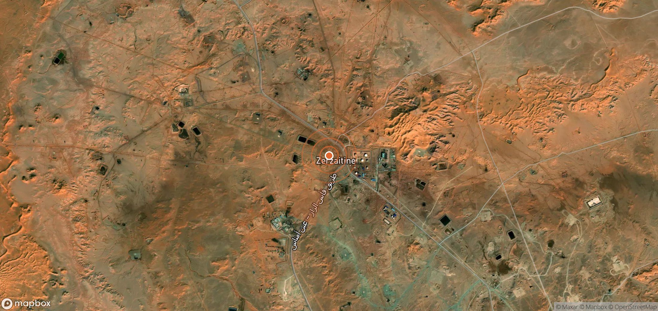 Satellite map of methane plume locations in Algeria