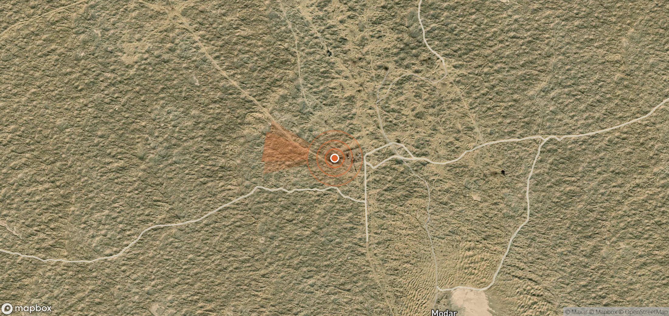 Satellite map of methane plume locations in Turkmenistan
