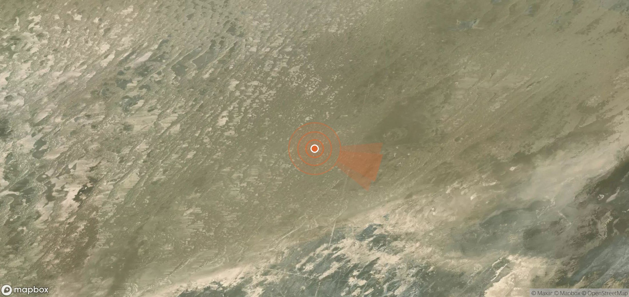 Satellite map of methane plume locations in Turkmenistan