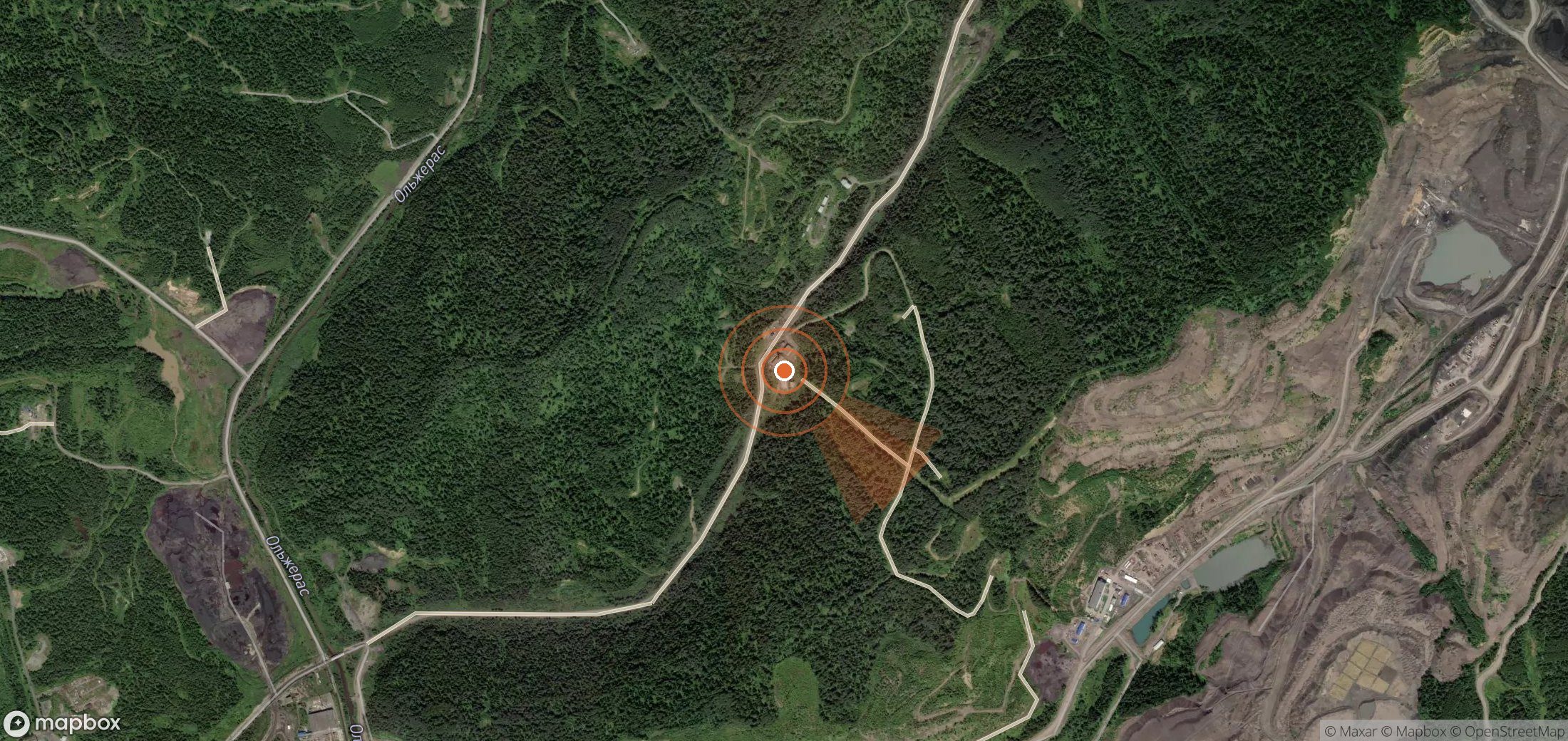 Mapa satelital de plumas de metano en Rusia