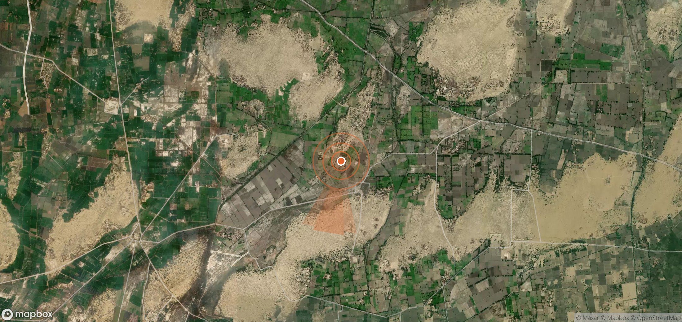 Mapa satelital de plumas de metano en Pakistán