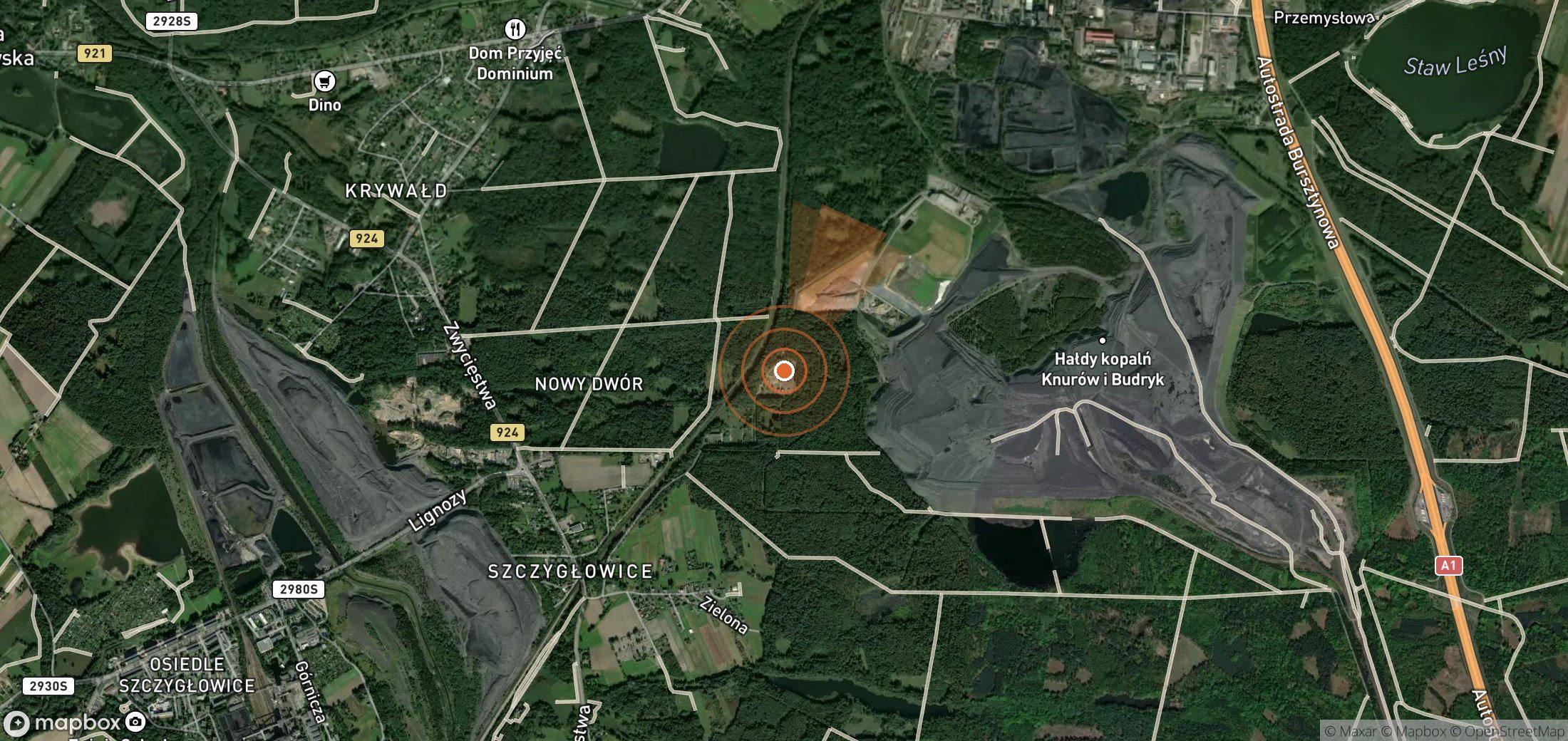 Mapa satelital de plumas de metano en Polonia