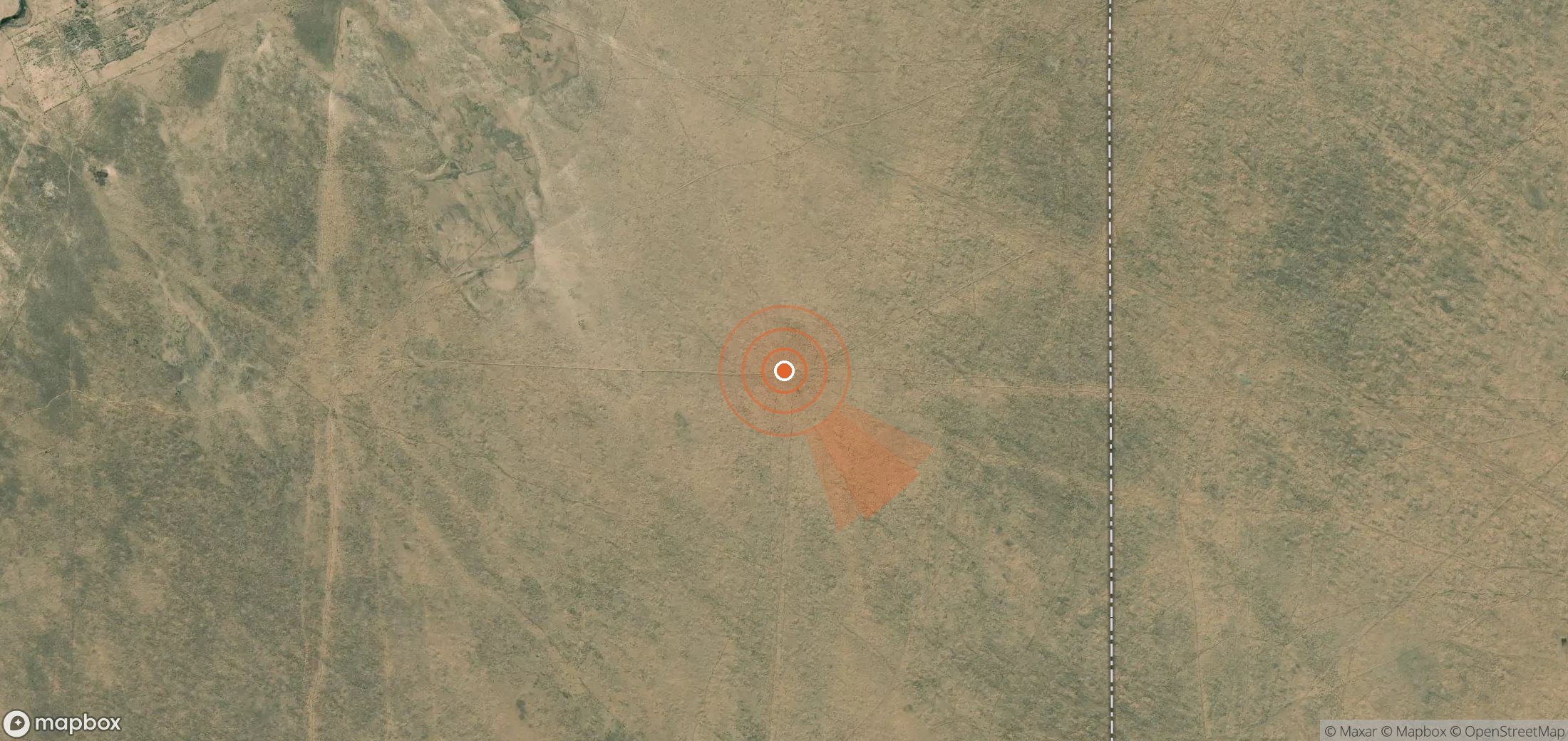 Satellite map of methane plume locations in Turkmenistan