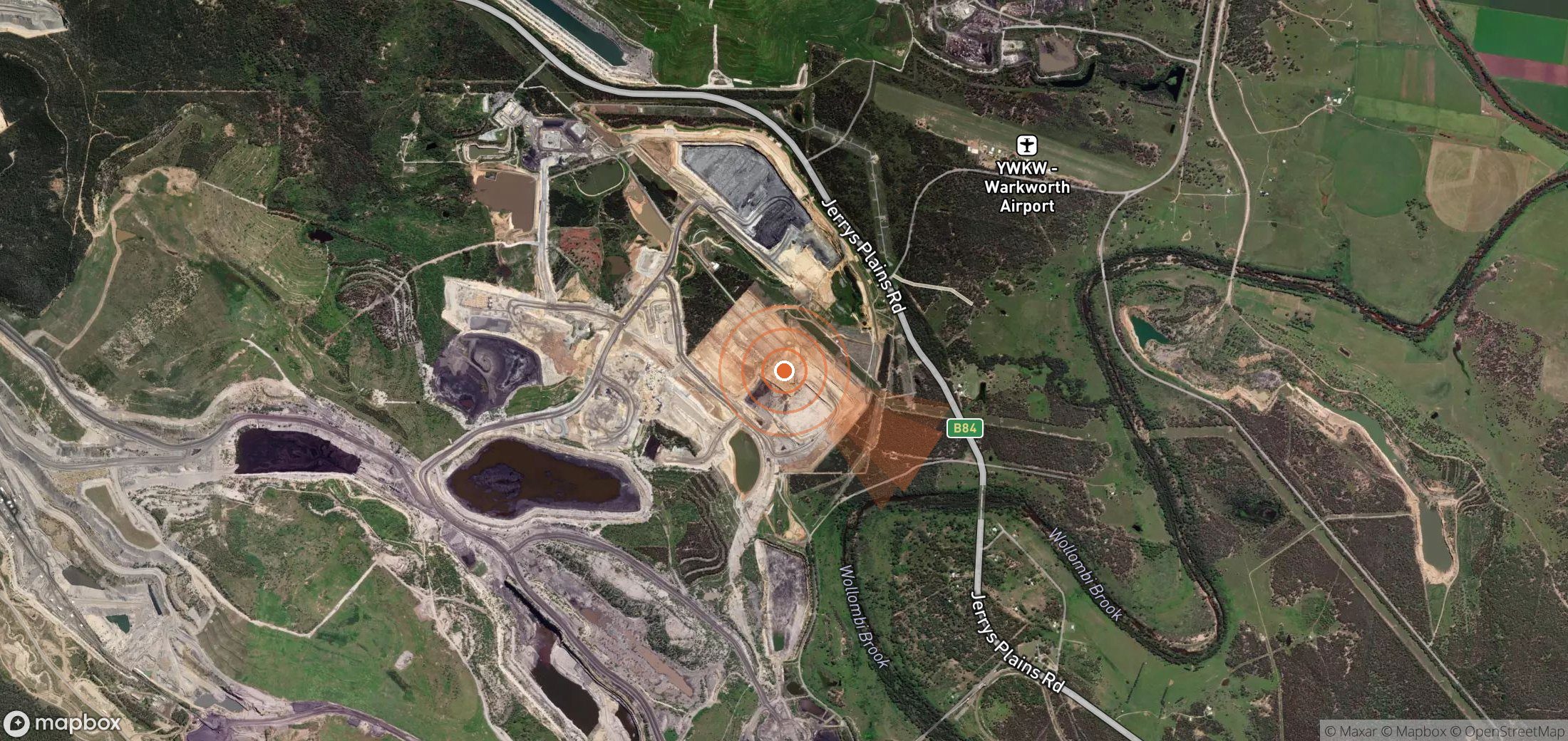 Mapa satelital de plumas de metano en Australia