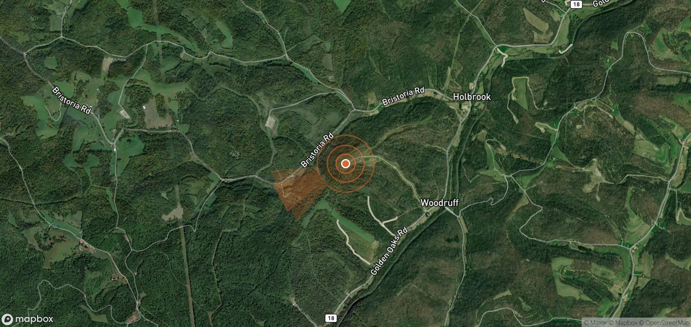Satellite map of methane plume locations in United States
