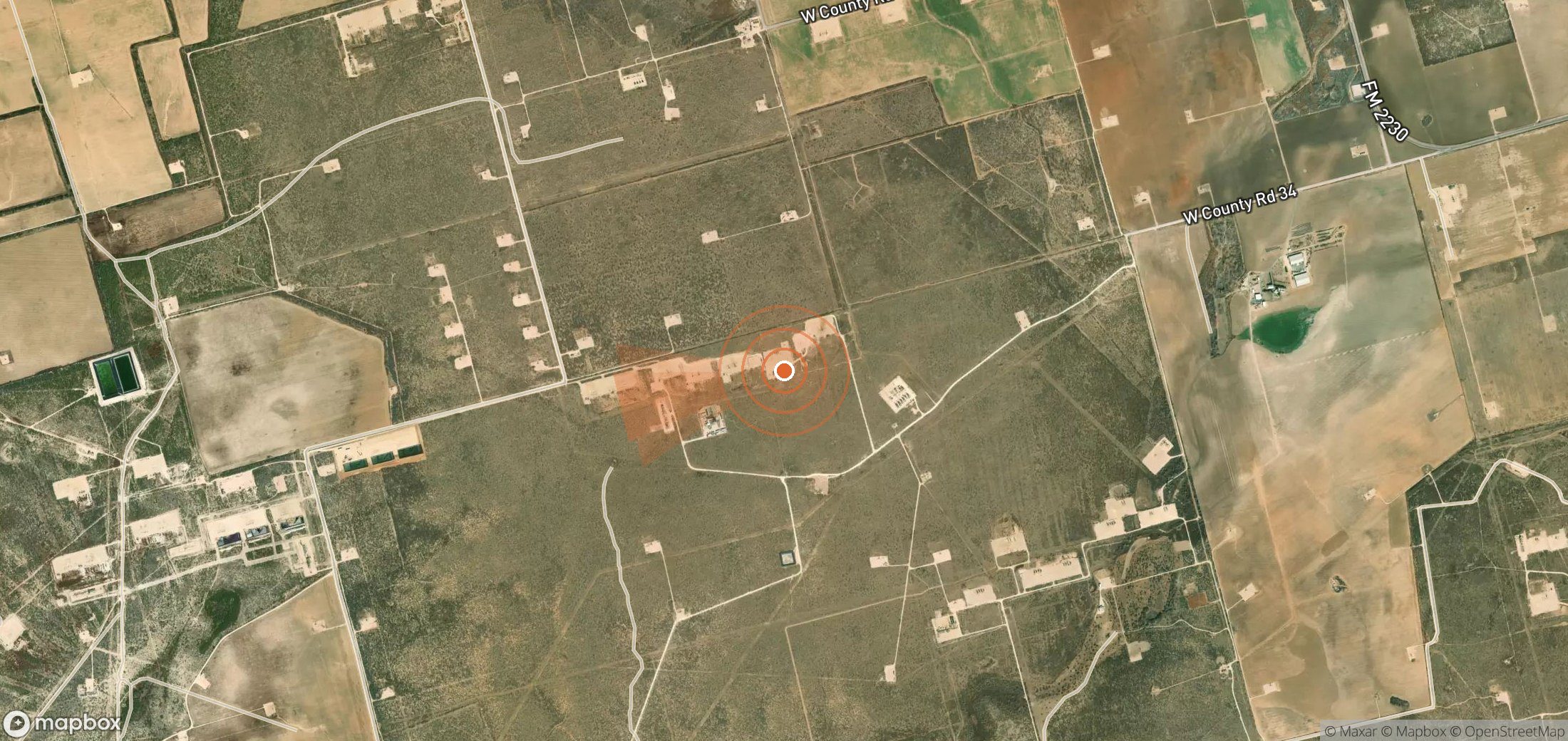 Mapa satelital de plumas de metano en Estados Unidos