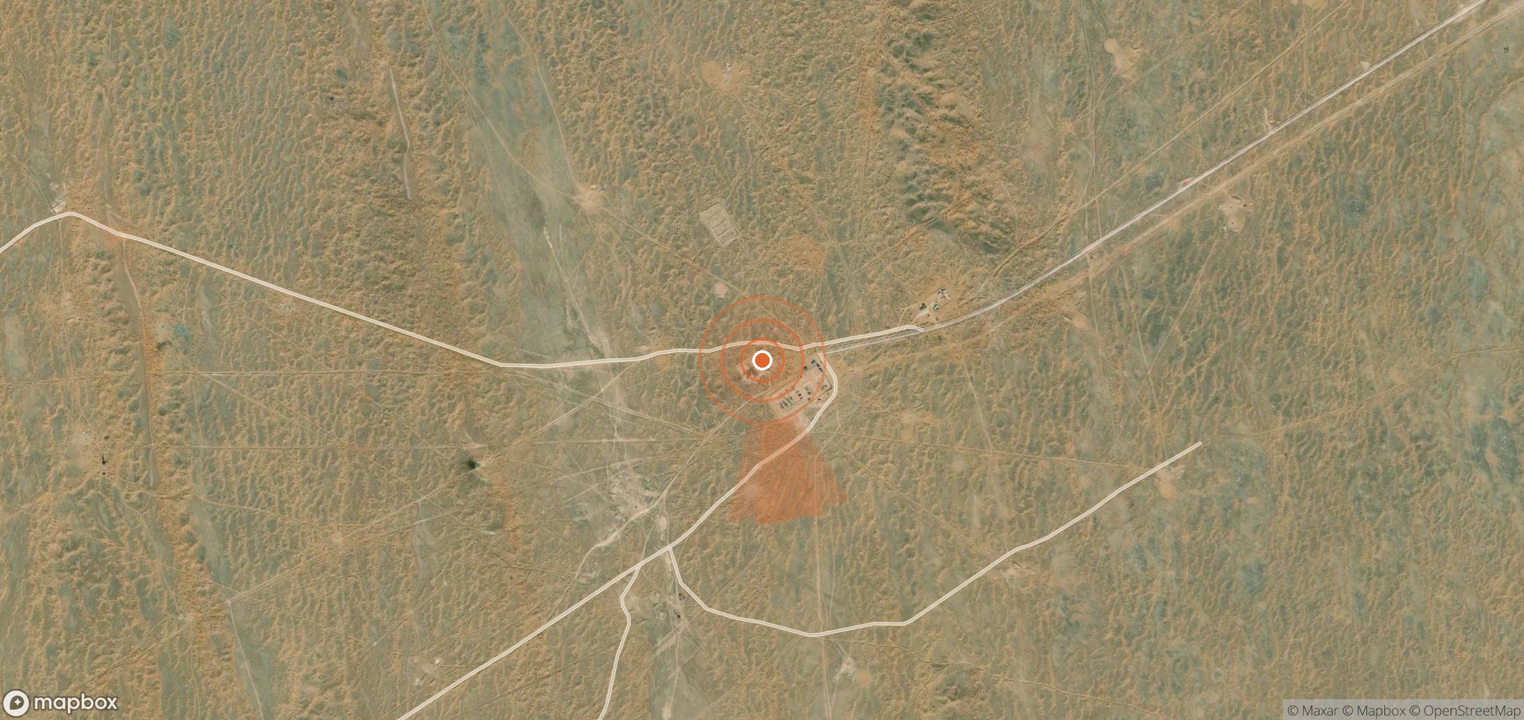 Satellite map of methane plume locations in Turkmenistan