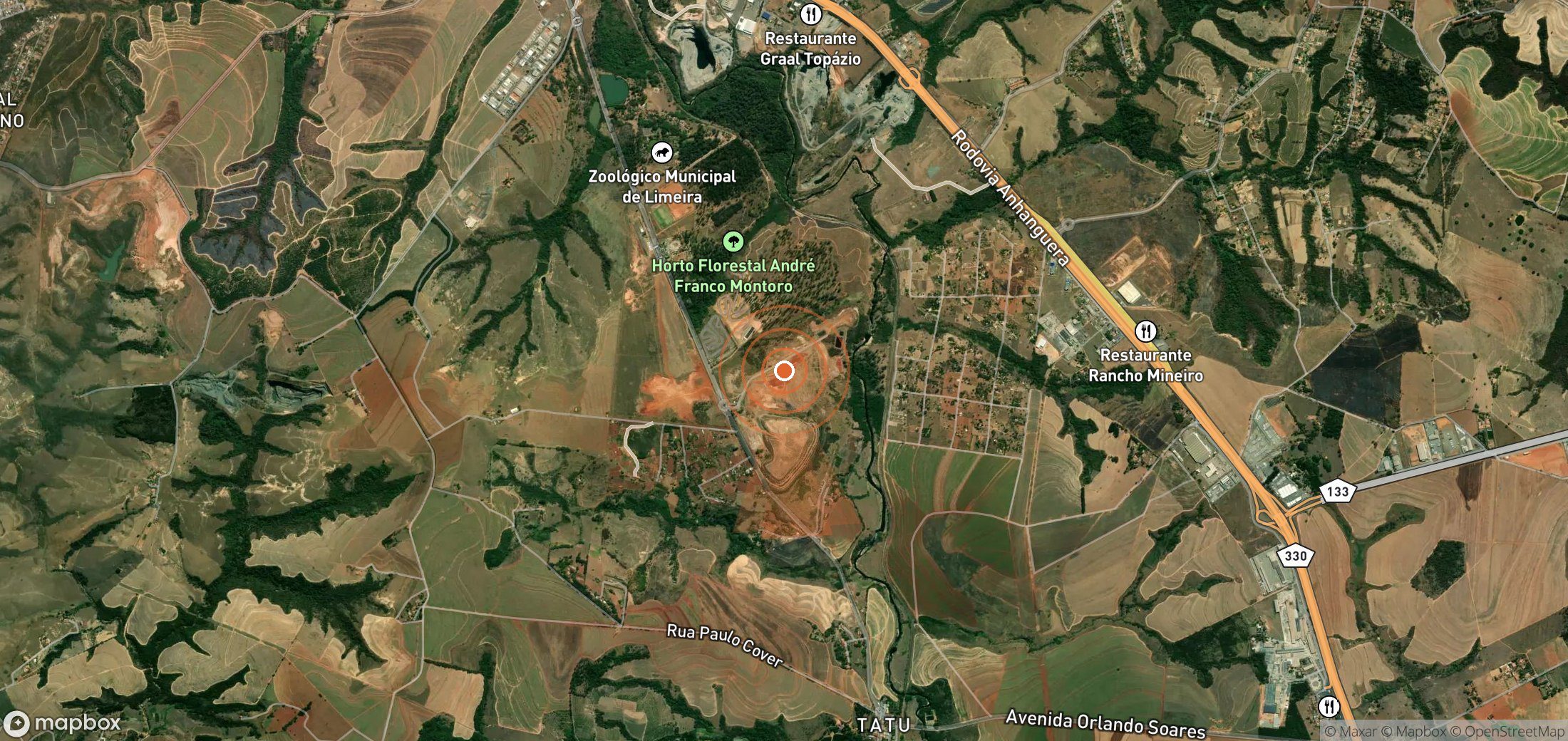Mapa satelital de plumas de metano en Brasil