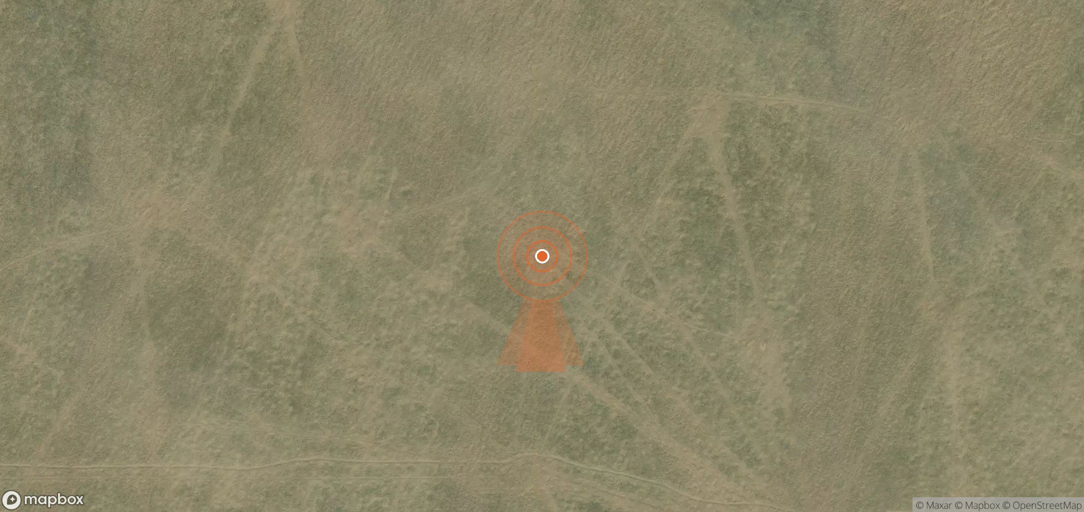 Satellite map of methane plume locations in Turkmenistan